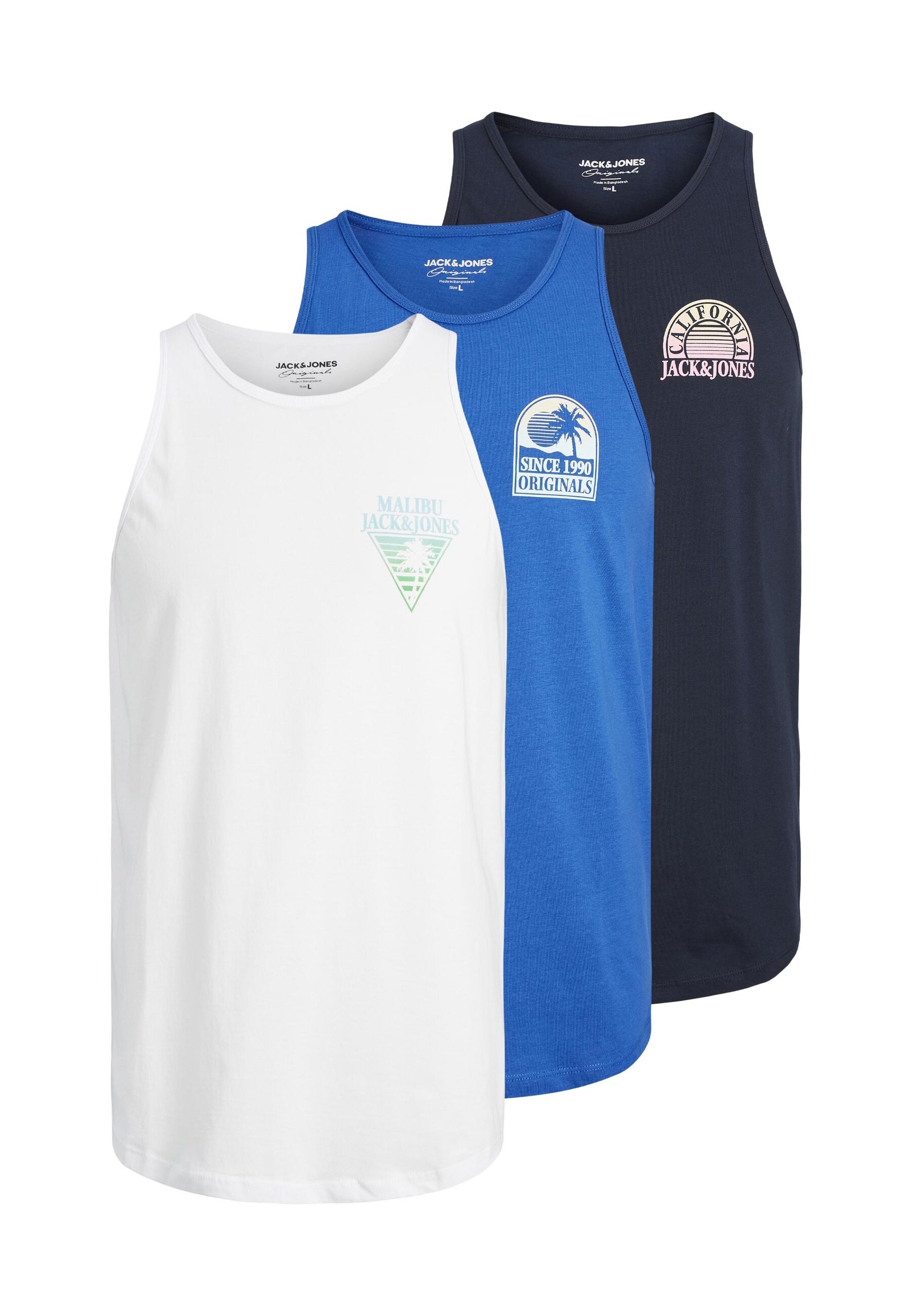 Jack & Jones Top PALMA Tanktop mit Rundhalsausschnitt und Logo-Print 3er Pack - Bild 1