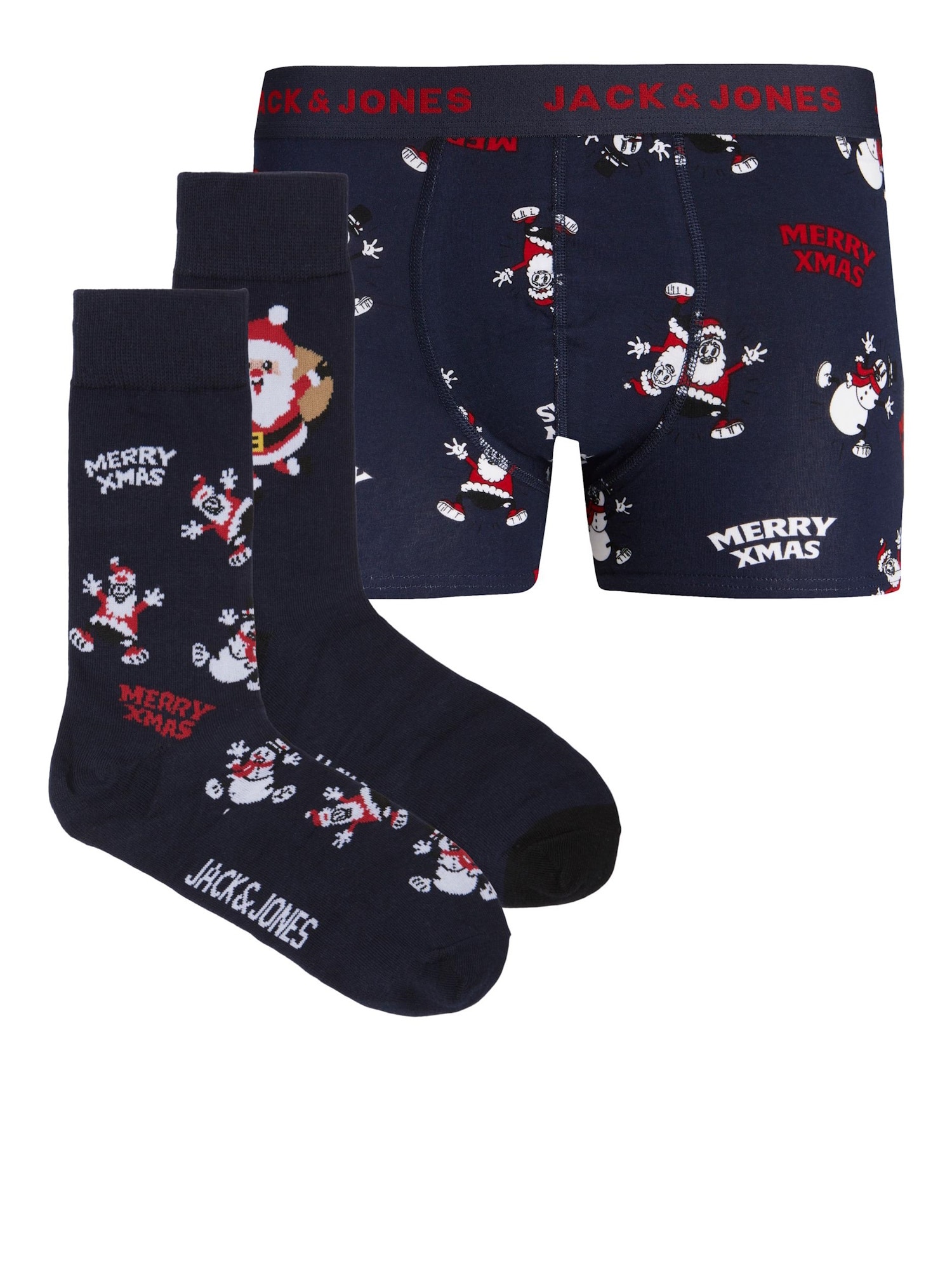 Jack & Jones Junior Unterhose HAPPY XMAS Set mit Trunks und Socken - Bild 1