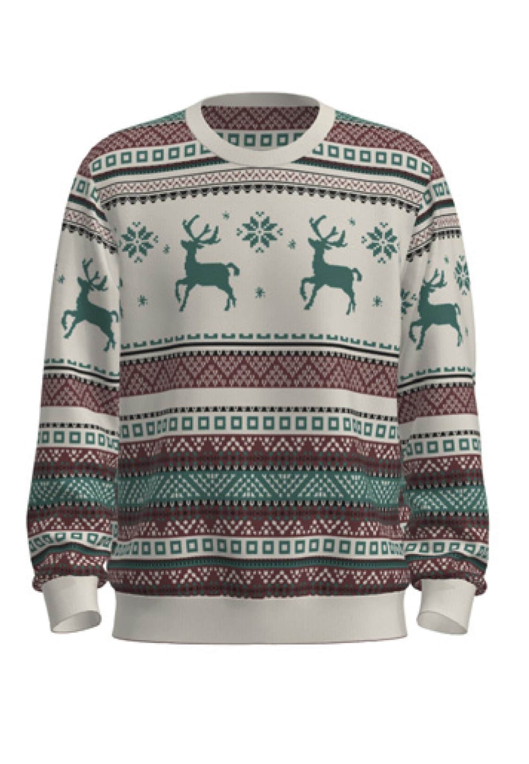 Jack & Jones Pullover XMAS SNOWBALL Strickpullover R-Neck - Bild 1