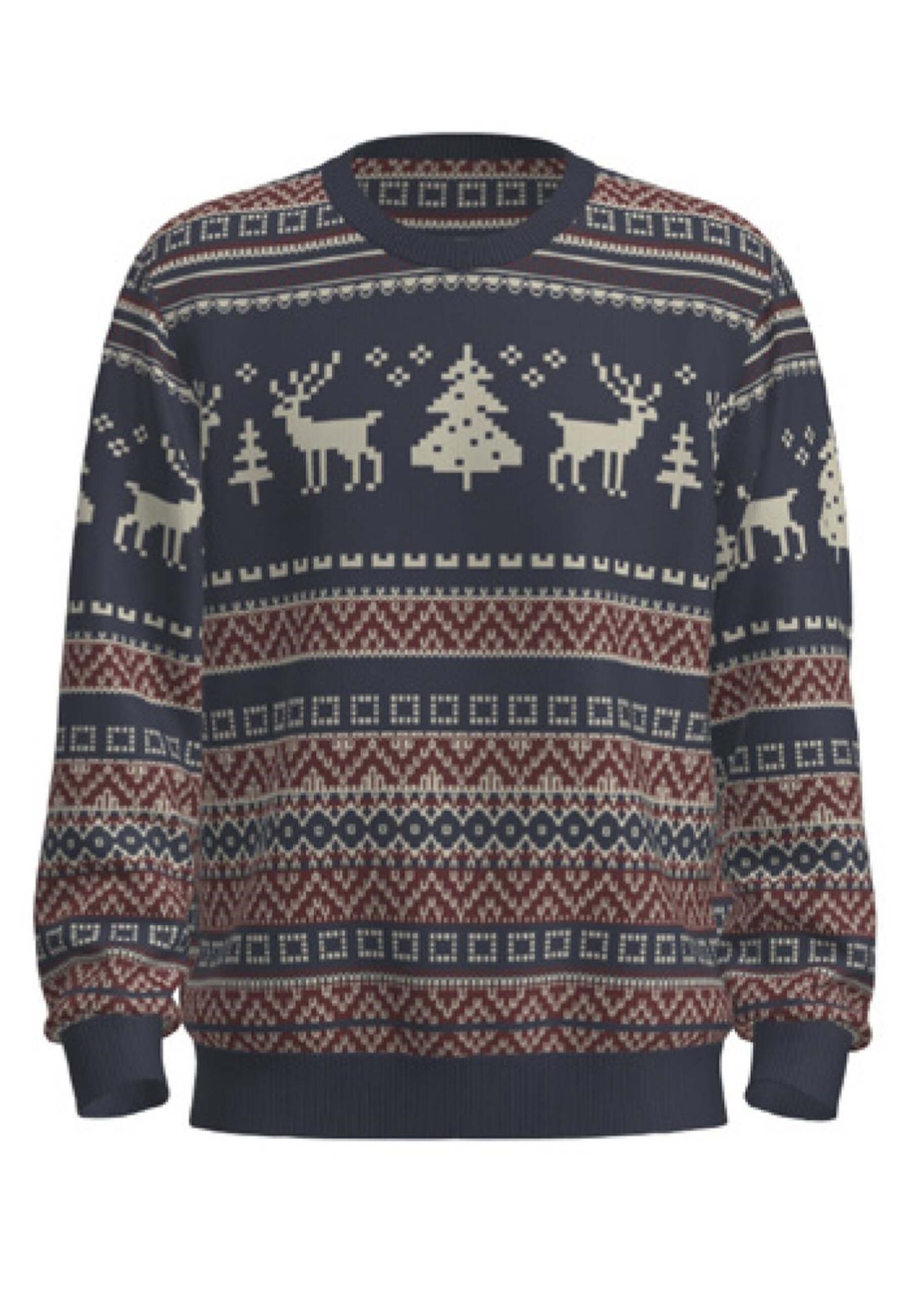 Jack & Jones Pullover XMAS SNOWBALL Strickpullover R-Neck - Bild 1