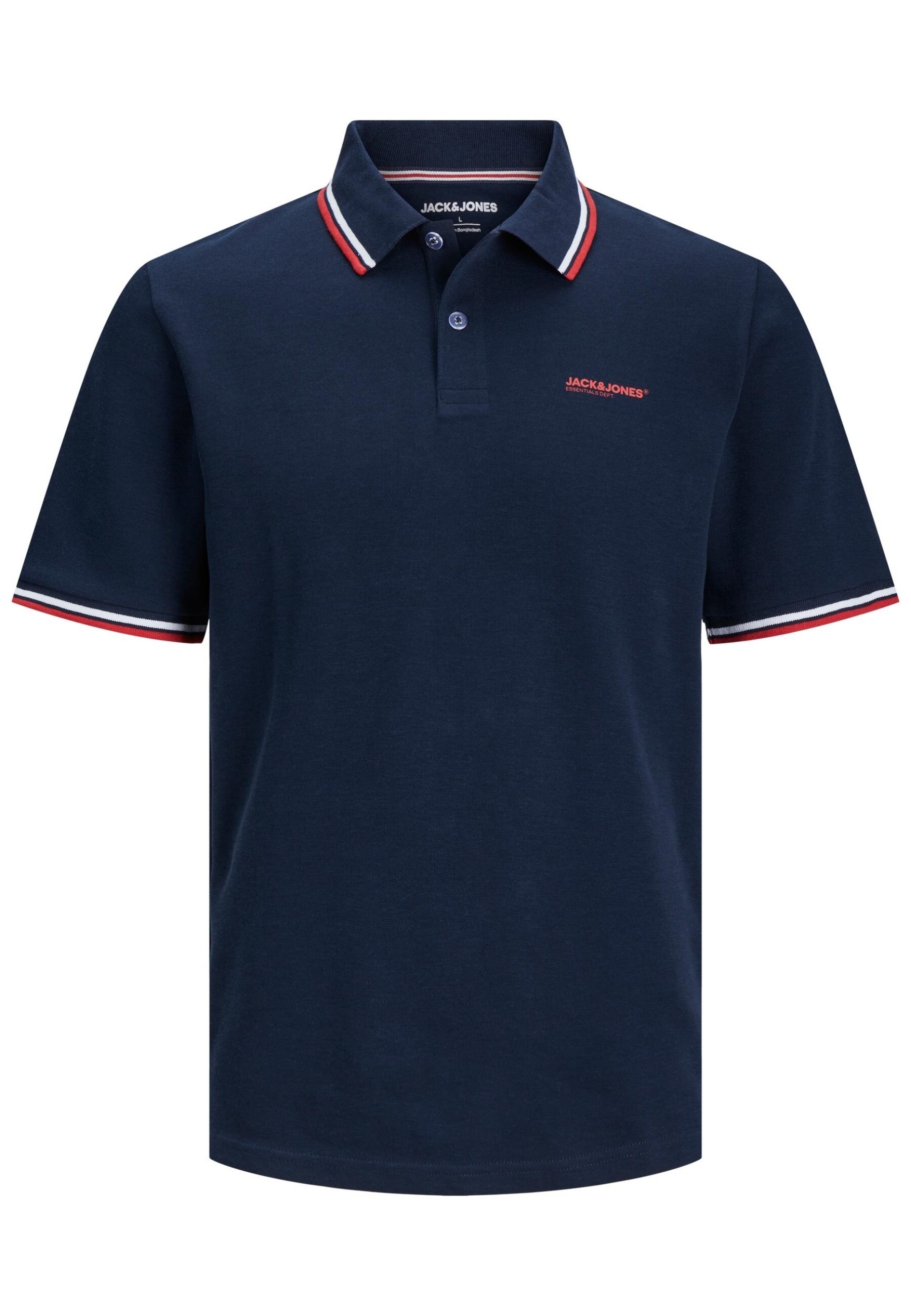 Jack & Jones Poloshirt CAMPA Polo Kurzarmshirt mit Kontraststreifen und Logo-Print - Bild 1