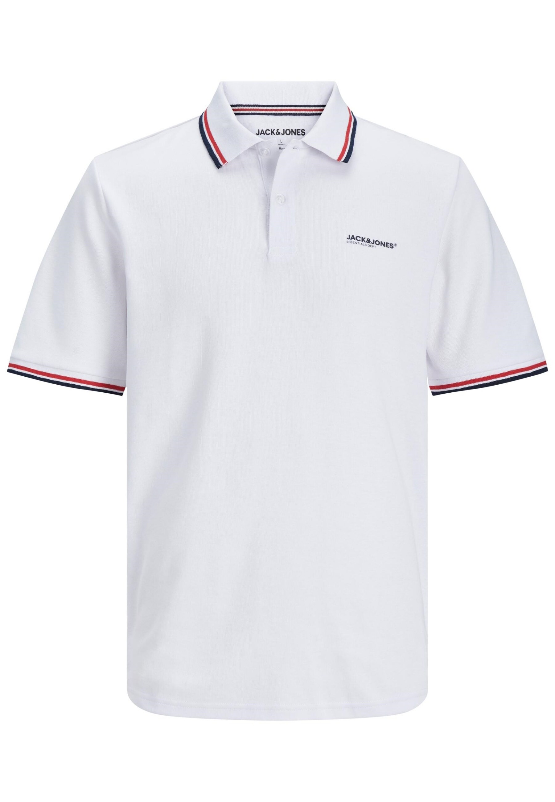 Jack & Jones Poloshirt CAMPA Polo Kurzarmshirt mit Kontraststreifen und Logo-Print - Bild 1