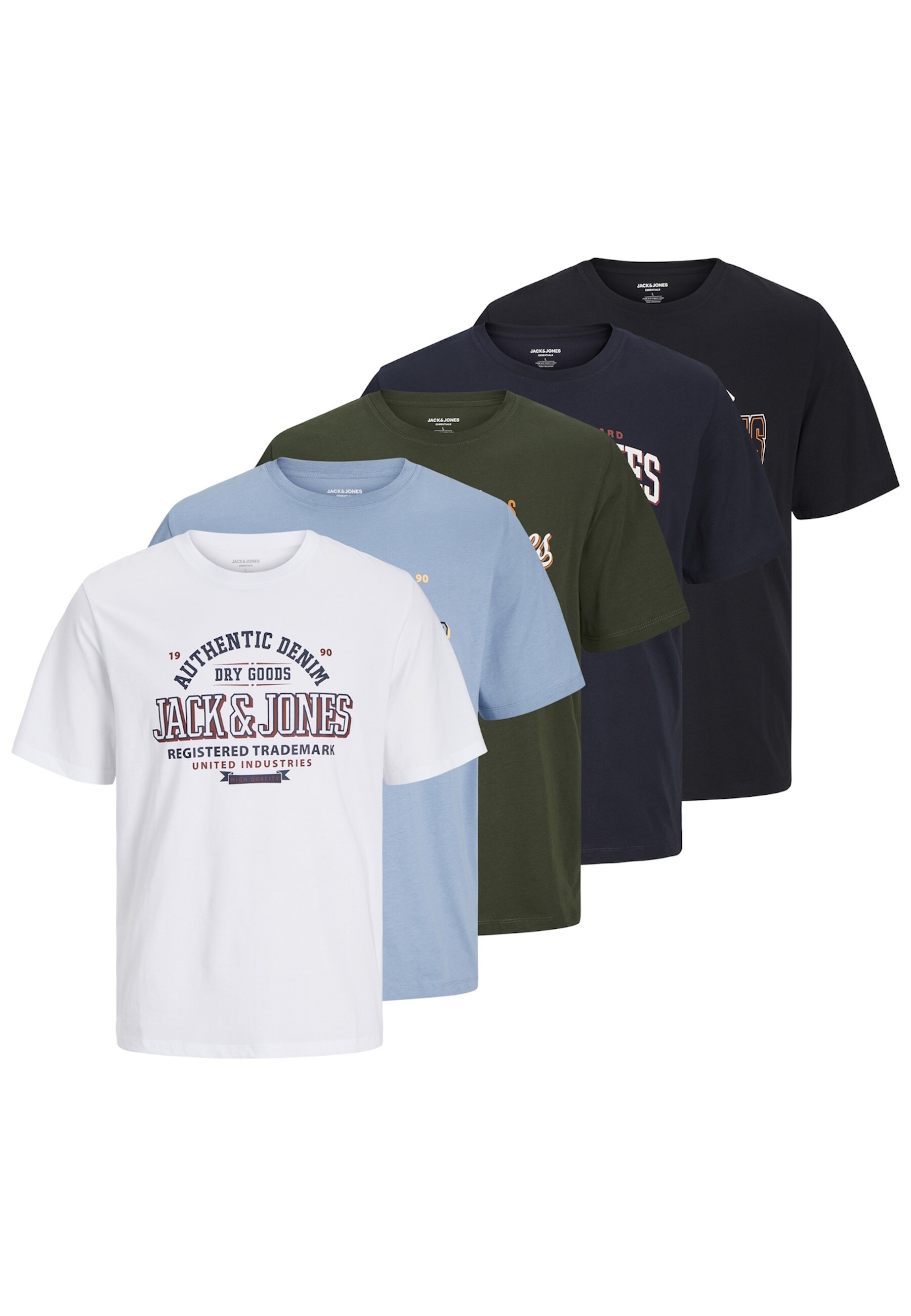 Jack & Jones T-Shirt Logo Kurzarmshirt 5er pack - Bild 1