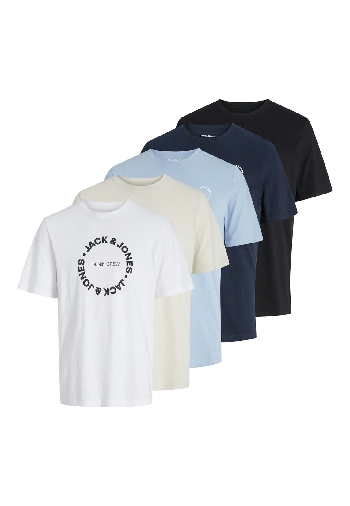 Jack & Jones T-Shirt SIMON Kurzarmshirt 5er Pack | 05715677074937