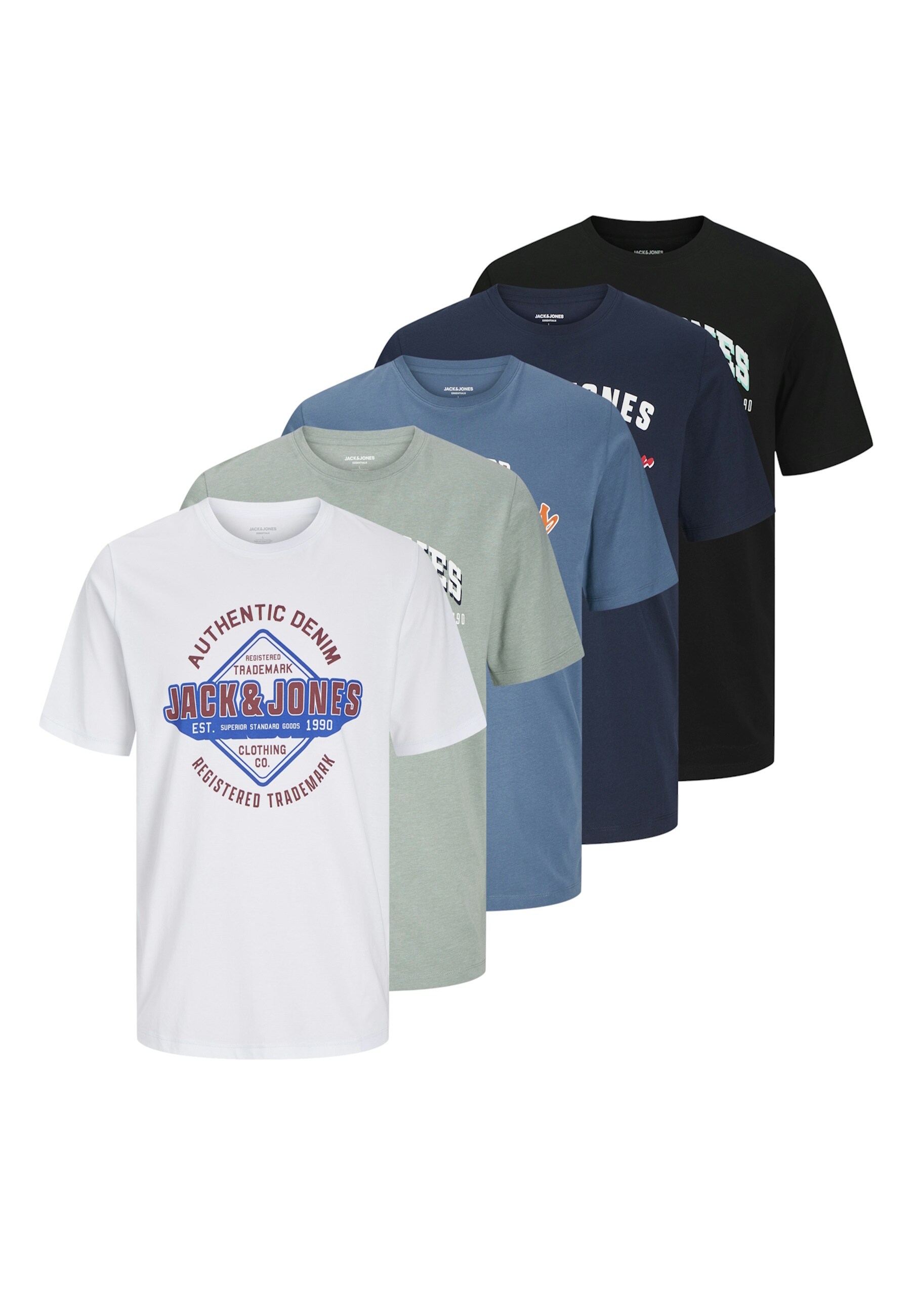 Jack & Jones T-Shirt LOGO Kurzarmshirt 5er Pack - Bild 1