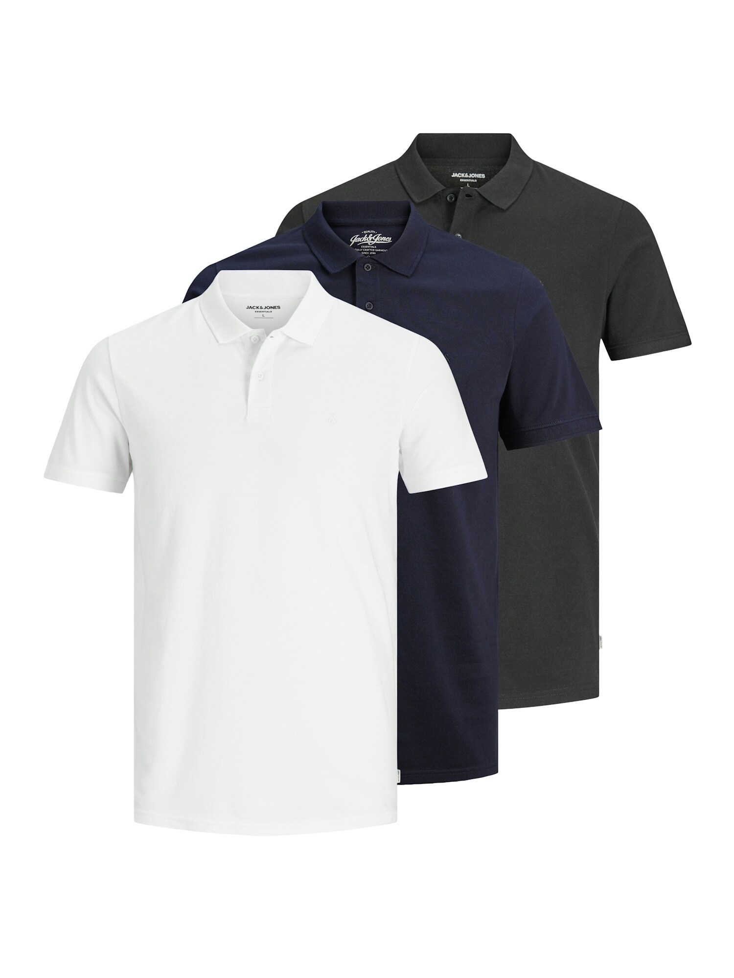 Jack & Jones Poloshirt BASIC Kurzarmshirt mit Polokragen 3er Pack - Bild 1