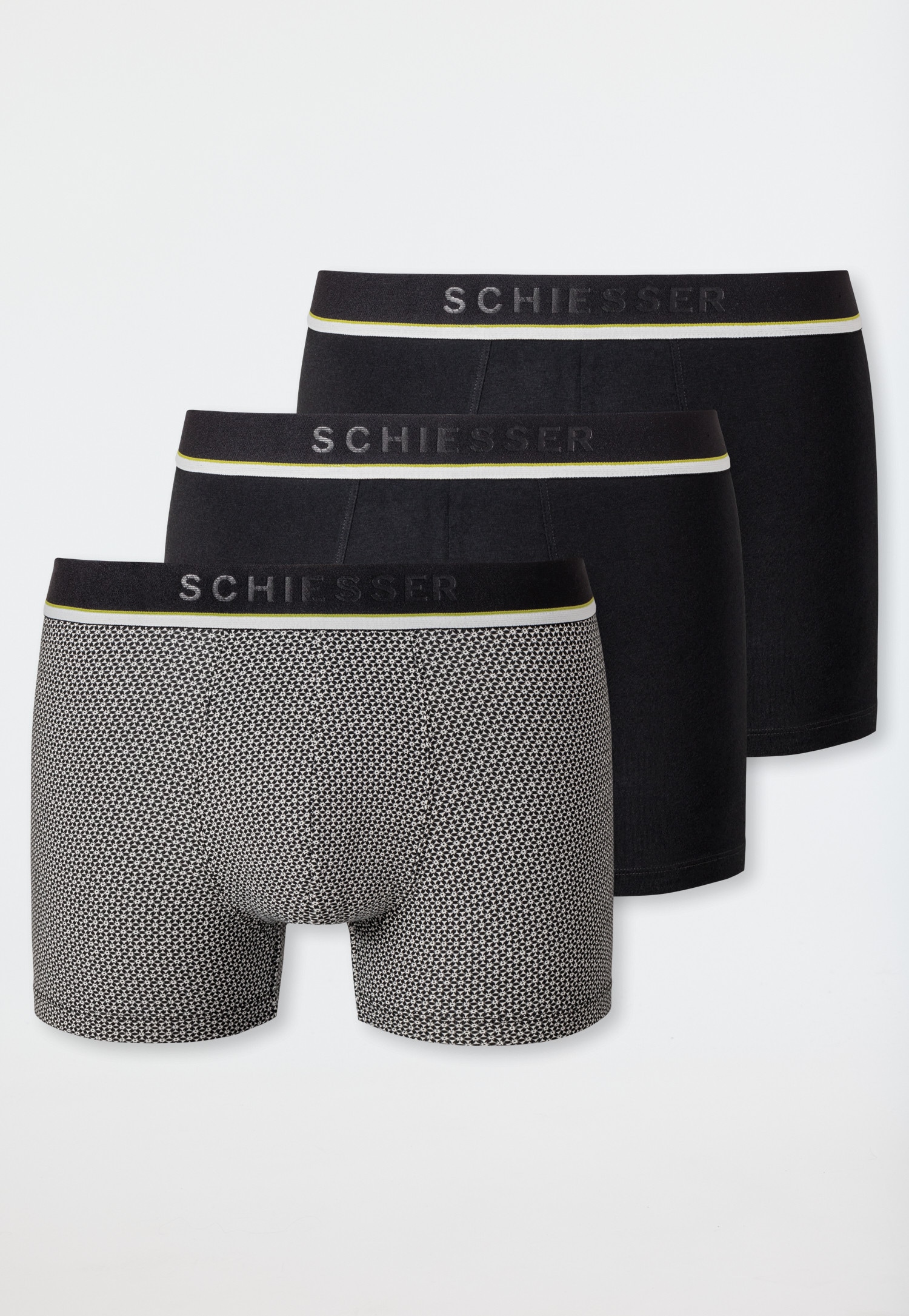 Schiesser Boxershorts Unterhosen im 3 Pack mit Logo-Webgummibund - Bild 1