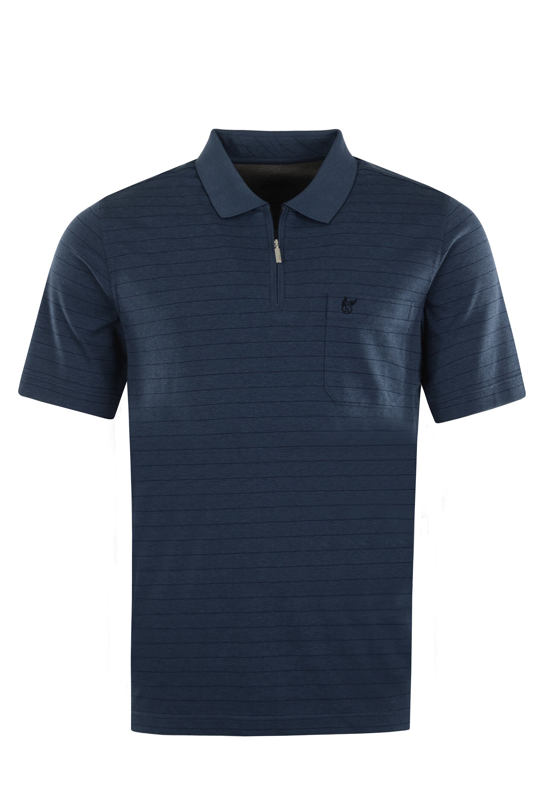 Hajo Shirt Gestreiftes Kurzarm-Poloshirt Softknit mit verdecktem Rei&szlig;verschluss und Brusttasche in Regular Fit - Bild 1