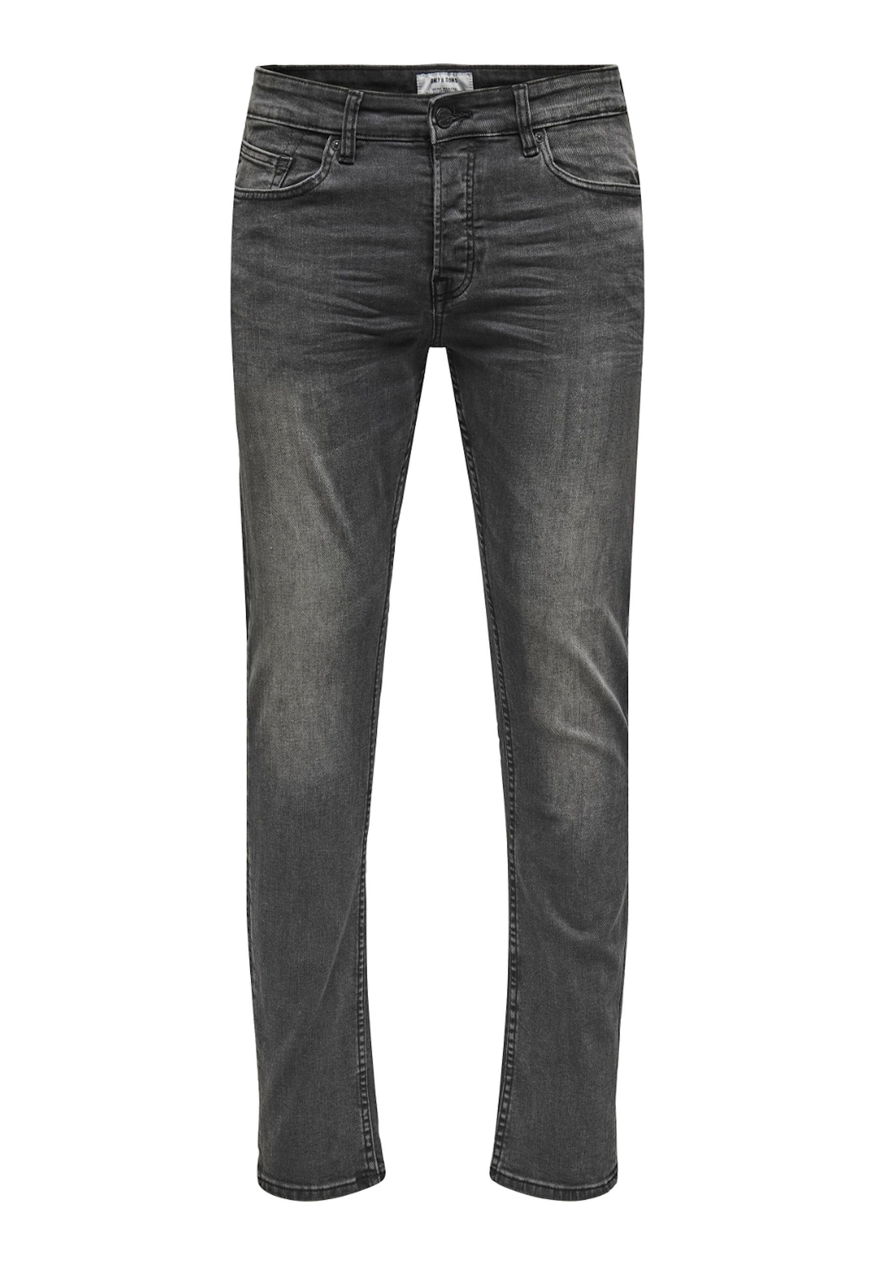 Only & Sons Jeans Slim Loom Black Washed lange Hose - Bild 1