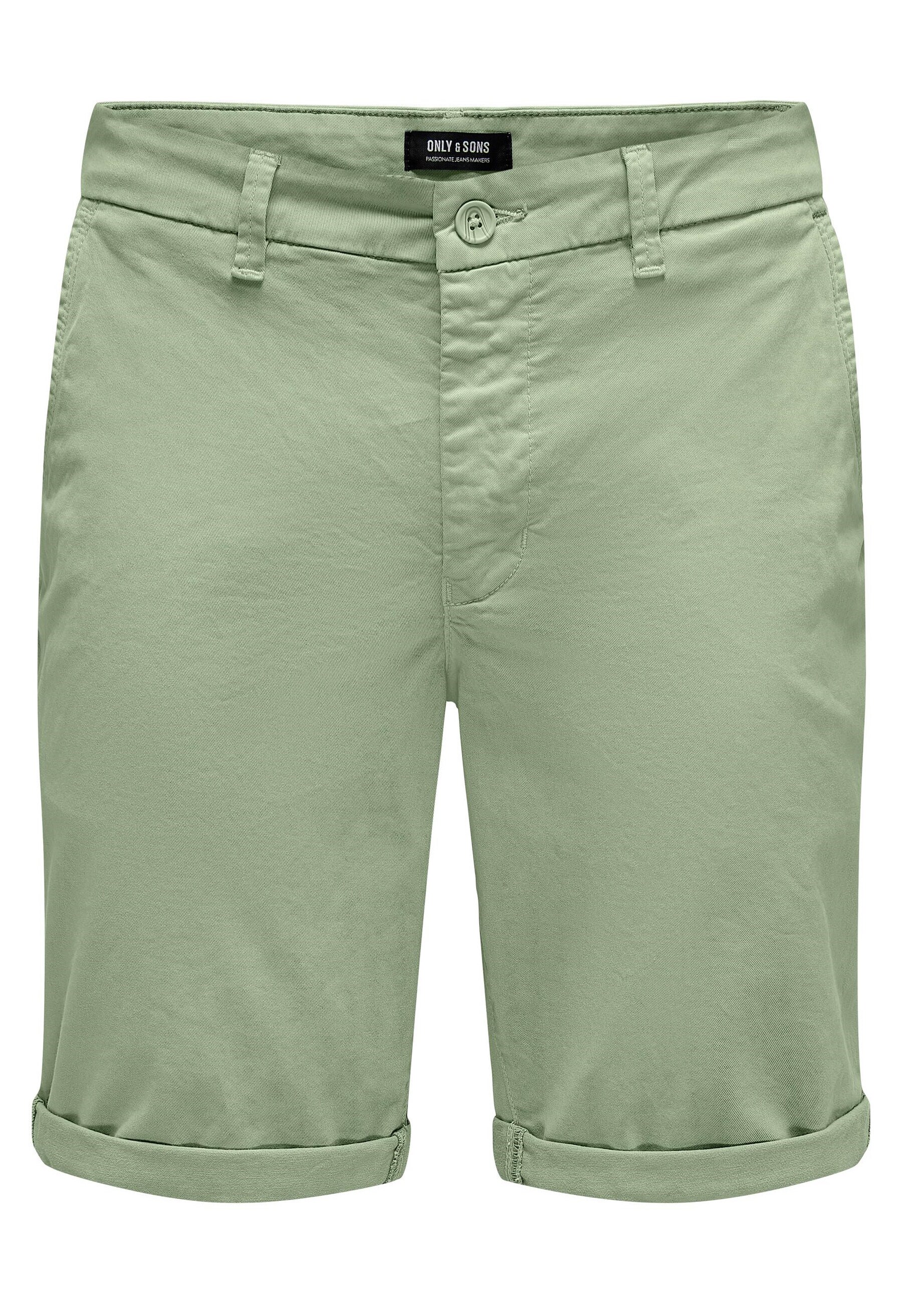 Only & Sons Shorts Unifarbene Short Peter Reg Twill mit seitlichen Eingrifftaschen und umgeschlagenem Saum - Bild 1