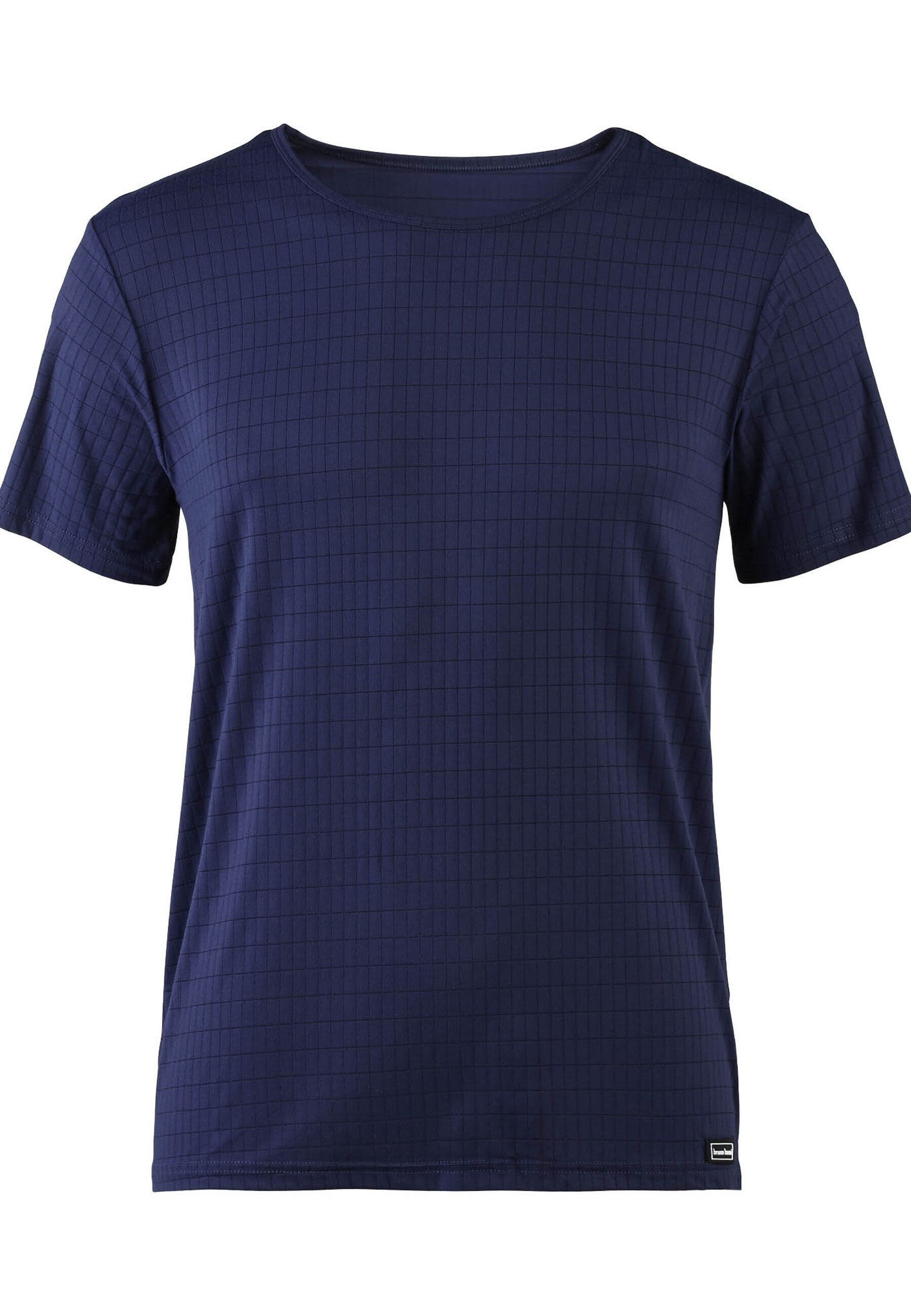 Bruno Banani Shirt Kurzarmshirt Check Line 2.0 mit Rundhalsausschnitt und Logo-Patch - Bild 1