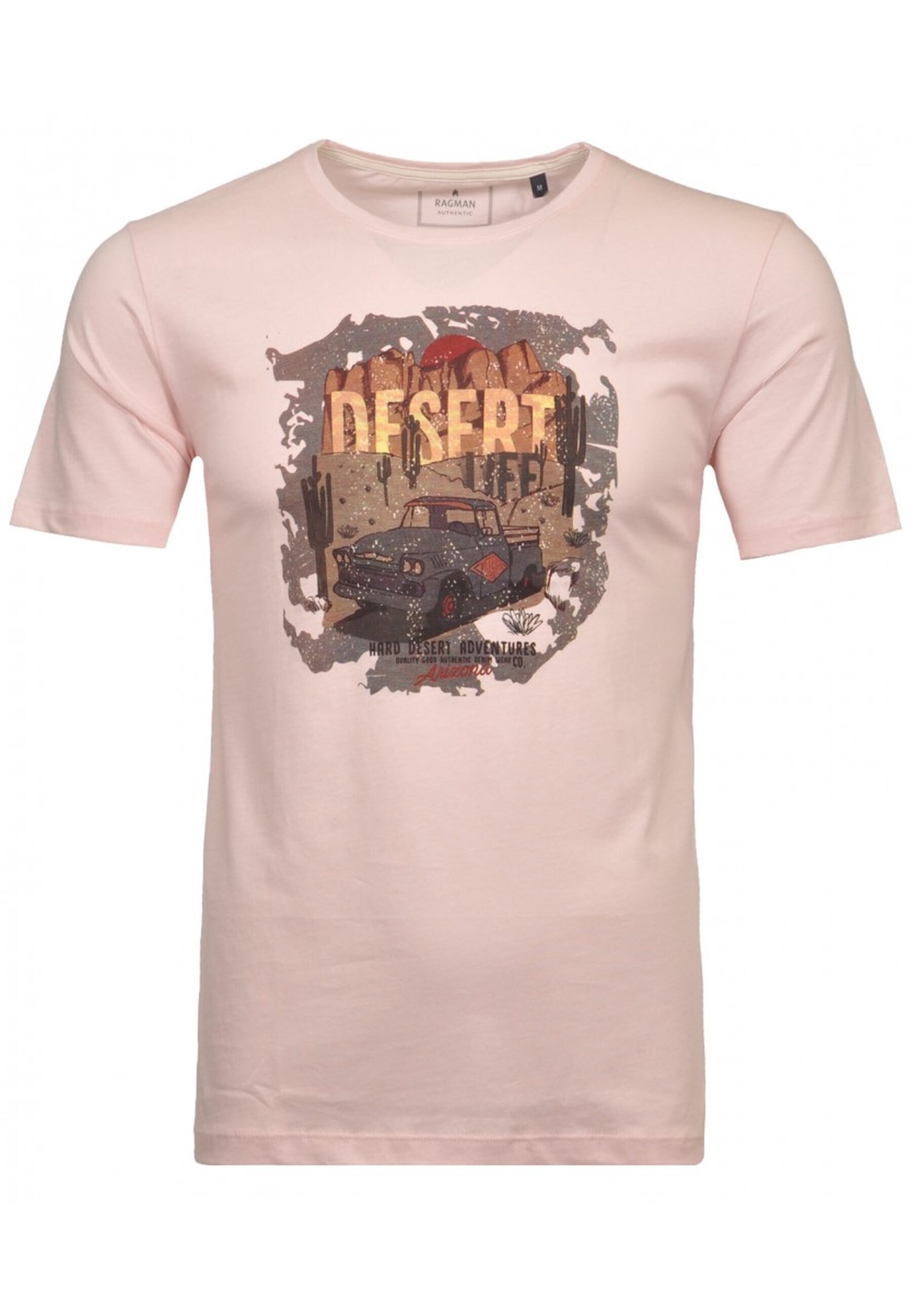 Ragman Shirt Rundhals-T-Shirt aus Baumwolle mit Print - Bild 1