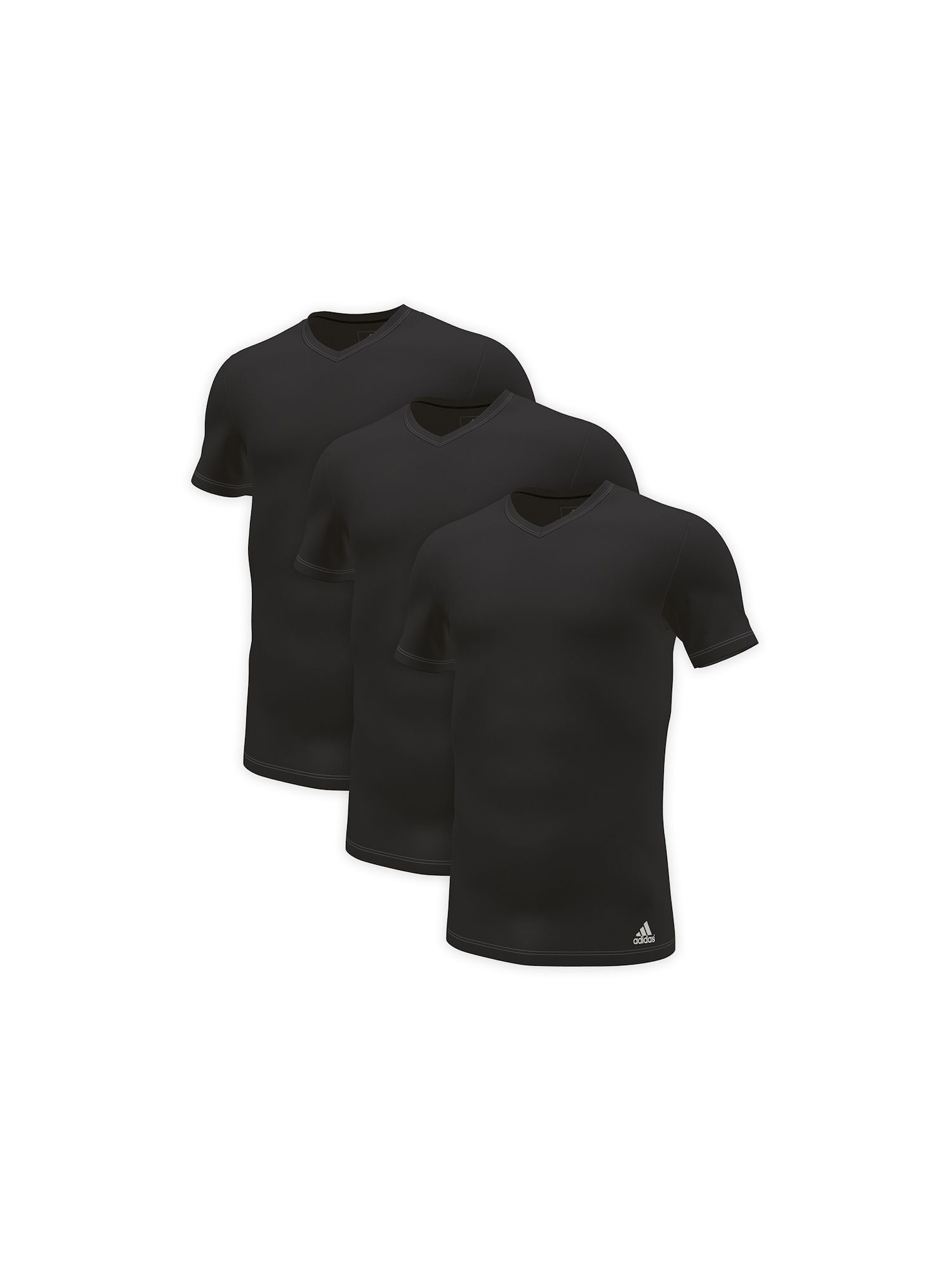 Adidas T-Shirt Kurzarmshirt mit V-Ausschnitt 3er Pack - Bild 1