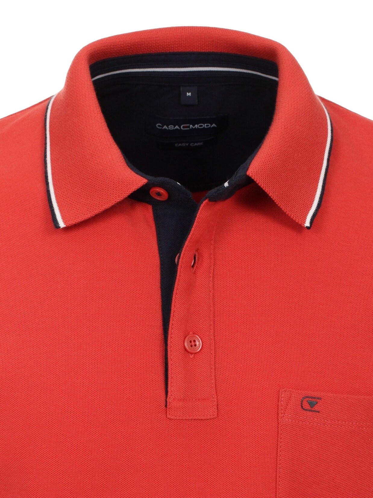 CASA MODA Poloshirt Polo Kurzarmshirt mit Brusttasche und Kontraststreifen | 04064813371234