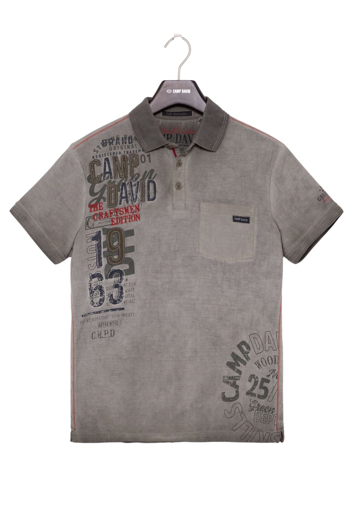 Camp David Poloshirt THE CRAFTSMEN Polo-Kurzarmshirt | 04061519274739