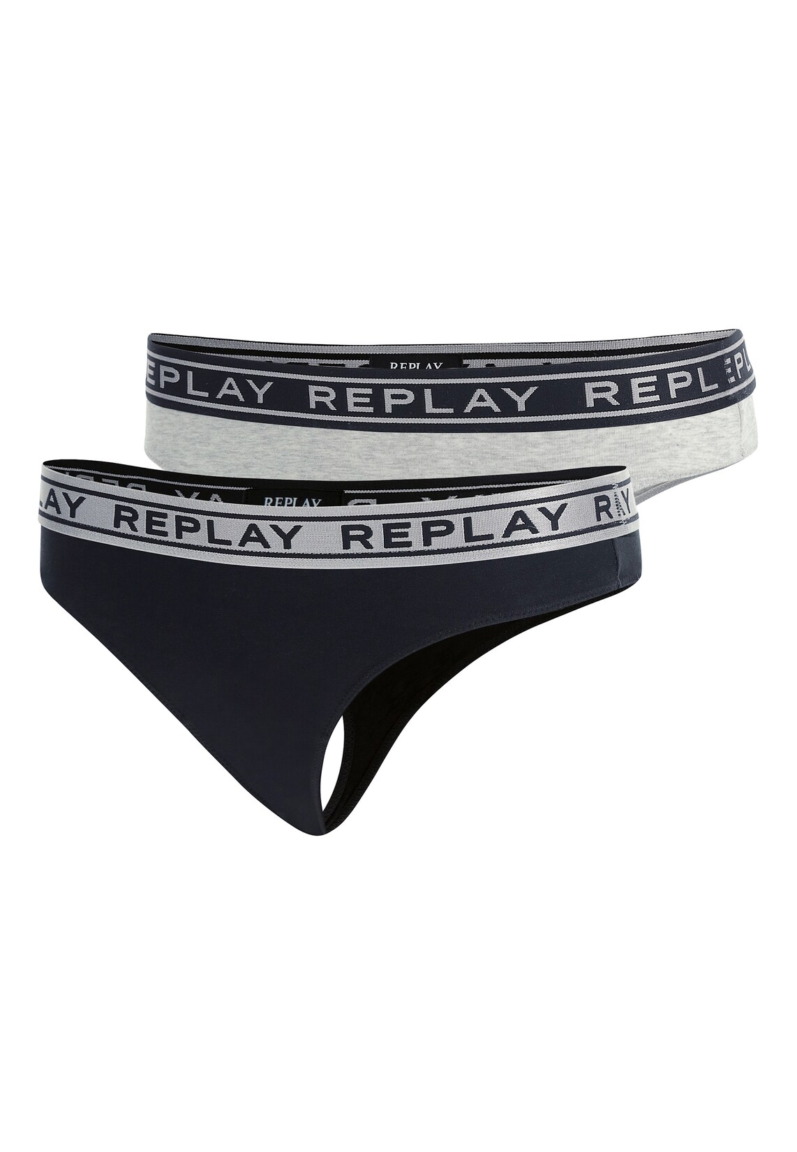 Replay Unterhose Damen-Strings mit Logo-Bund 2er Pack | 08054216499433