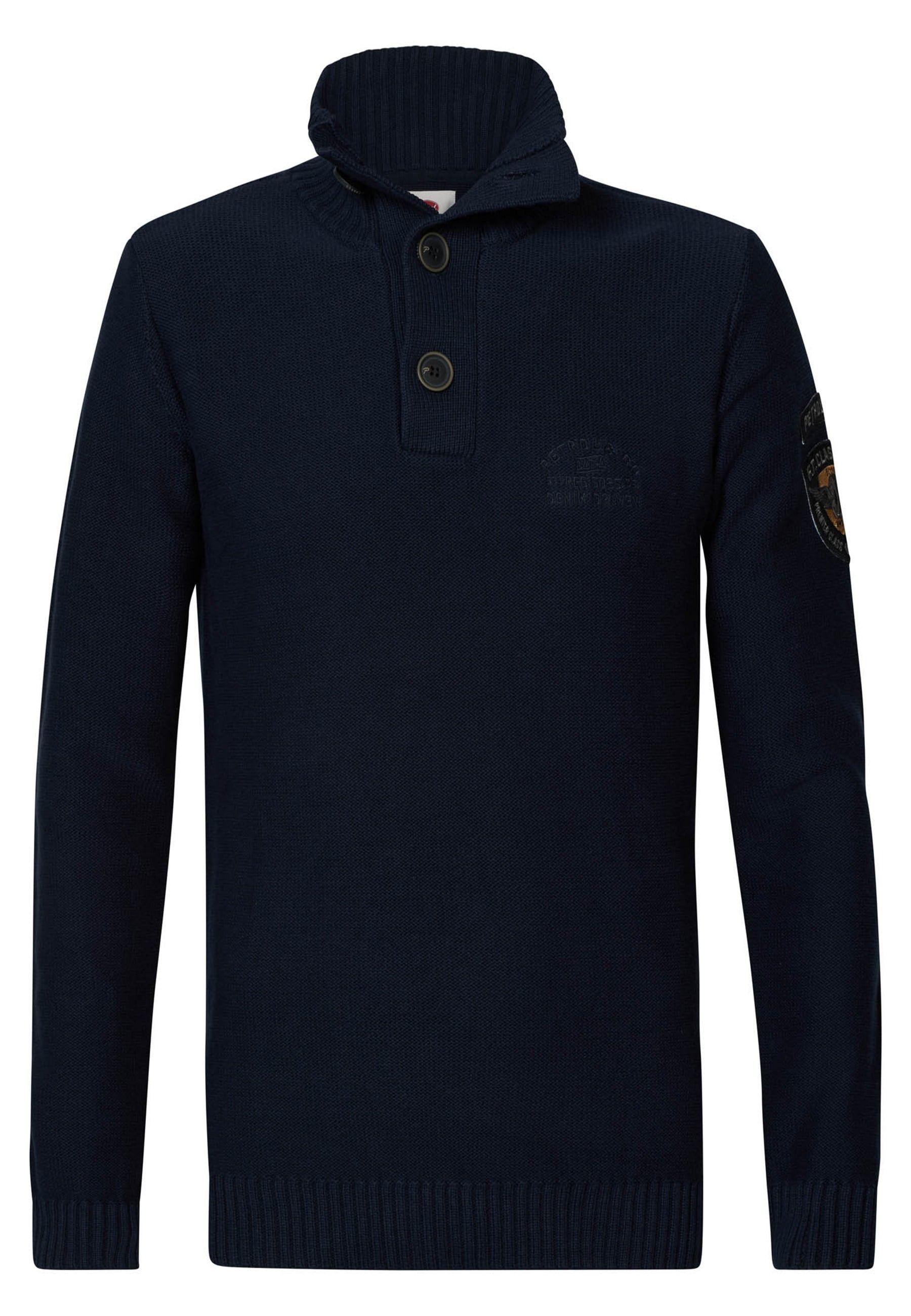 Petrol Industries Pullover Troyerpullover mit Kn&ouml;pfen am Kragen aus reiner Baumwolle - Bild 1
