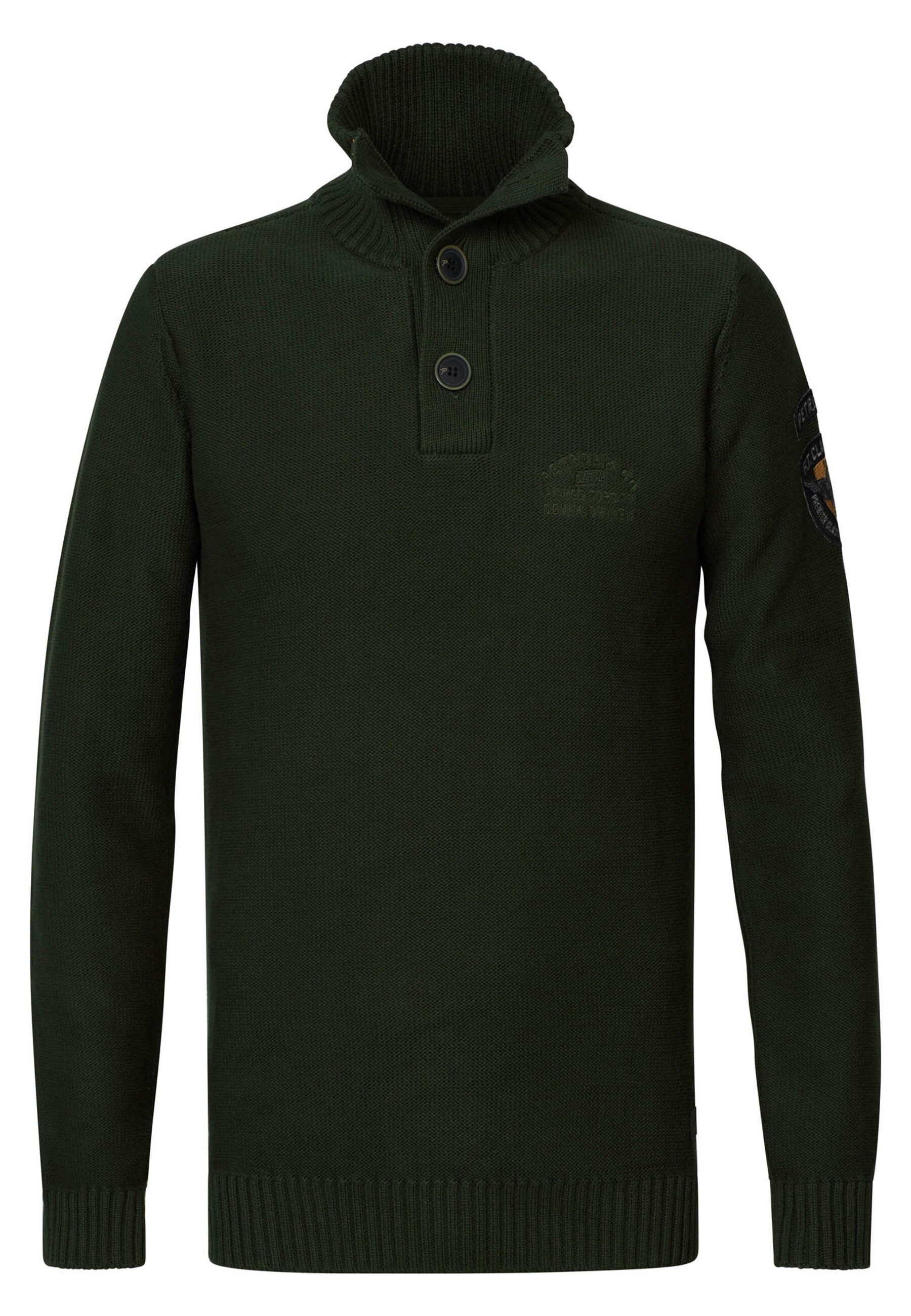 Petrol Industries Pullover Troyerpullover mit Kn&ouml;pfen am Kragen aus reiner Baumwolle - Bild 1
