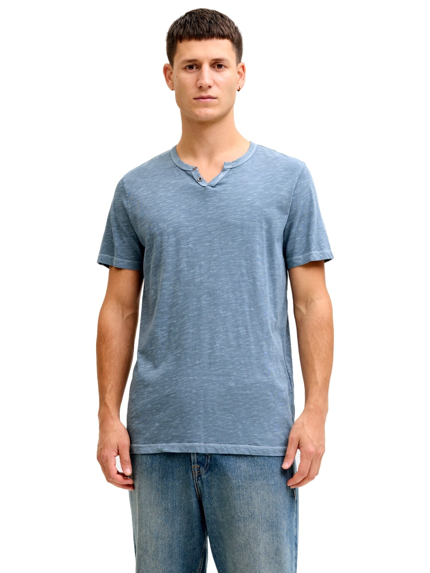Jack & Jones T-Shirt JJESPLIT NECK TEE - Bild 1