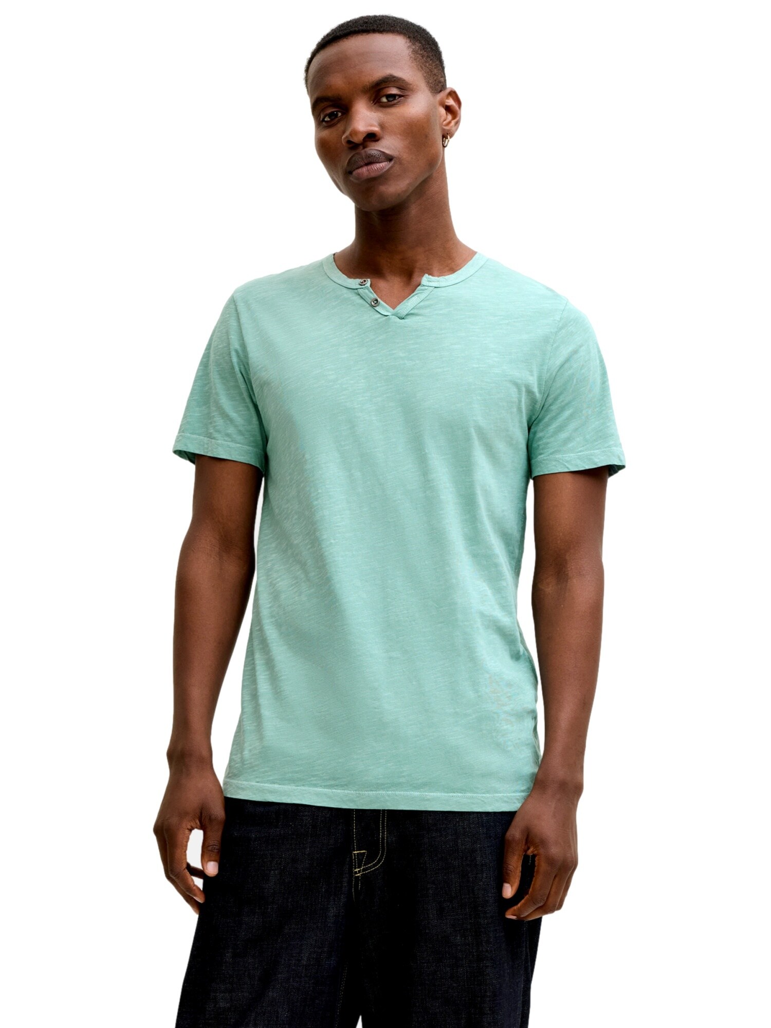 Jack & Jones T-Shirt JJESPLIT NECK TEE - Bild 1