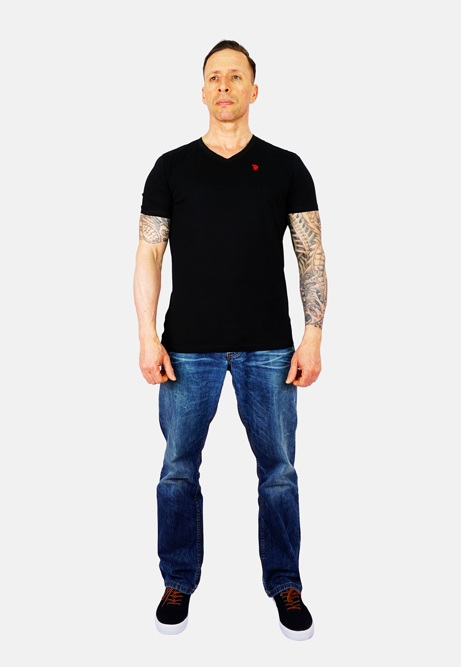 U.S. POLO Shirt 2er Pack T-Shirts V-Ausschnitt - Bild 1