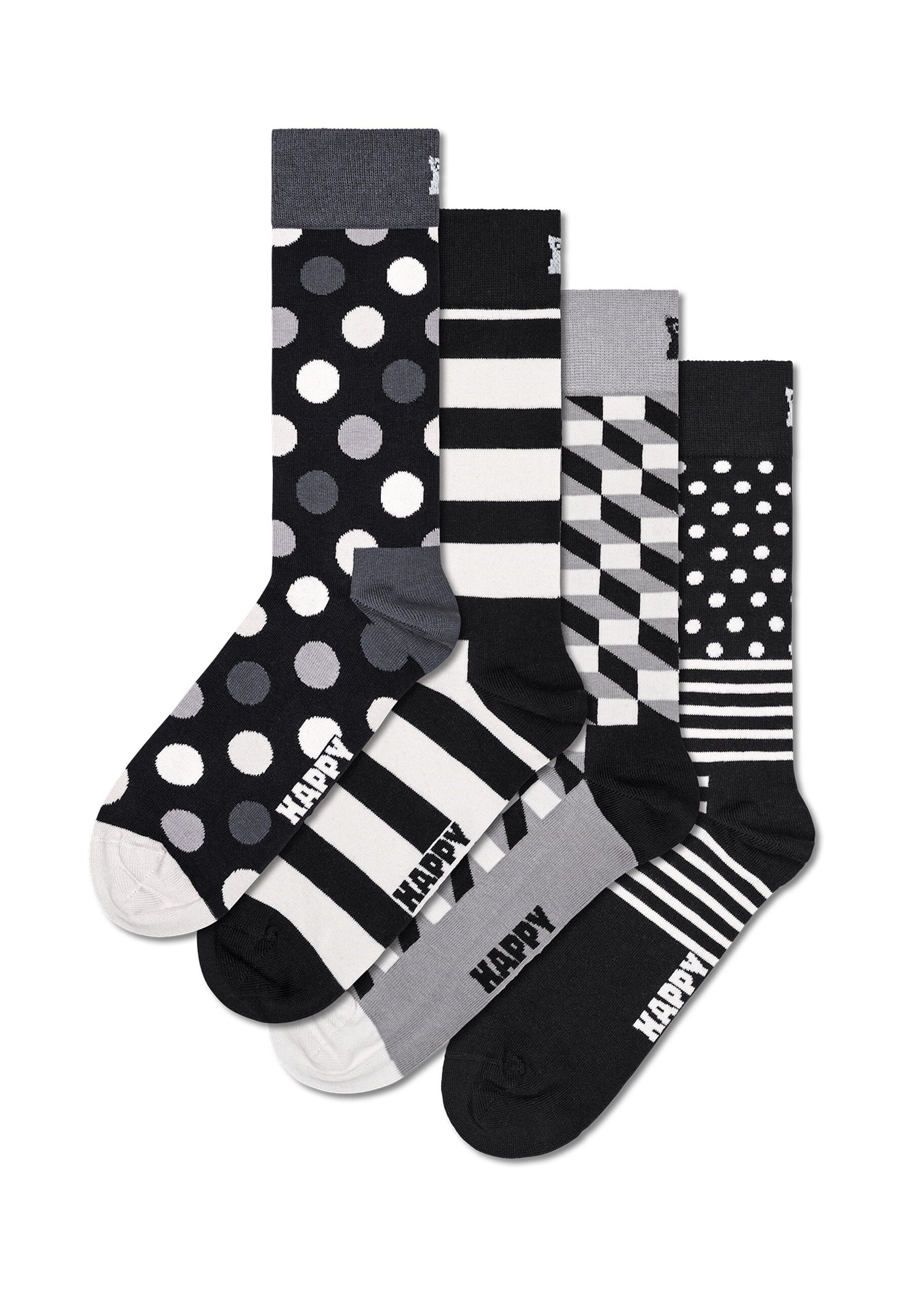 Happy Socks Str&uuml;mpfe CLASSIC BLACK & WHITE Socken 4er Pack - Bild 1