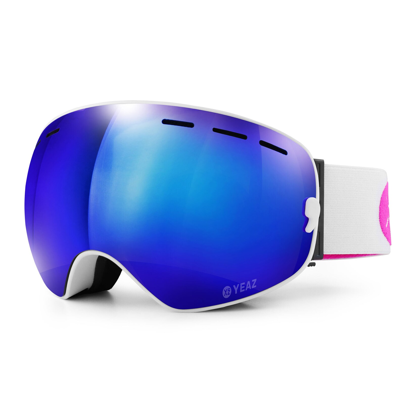 YEAZ Ski- Snowboardbrille mit Rahmen blau/pink verspiegelt XTRM-SUMMIT | 04260405985418