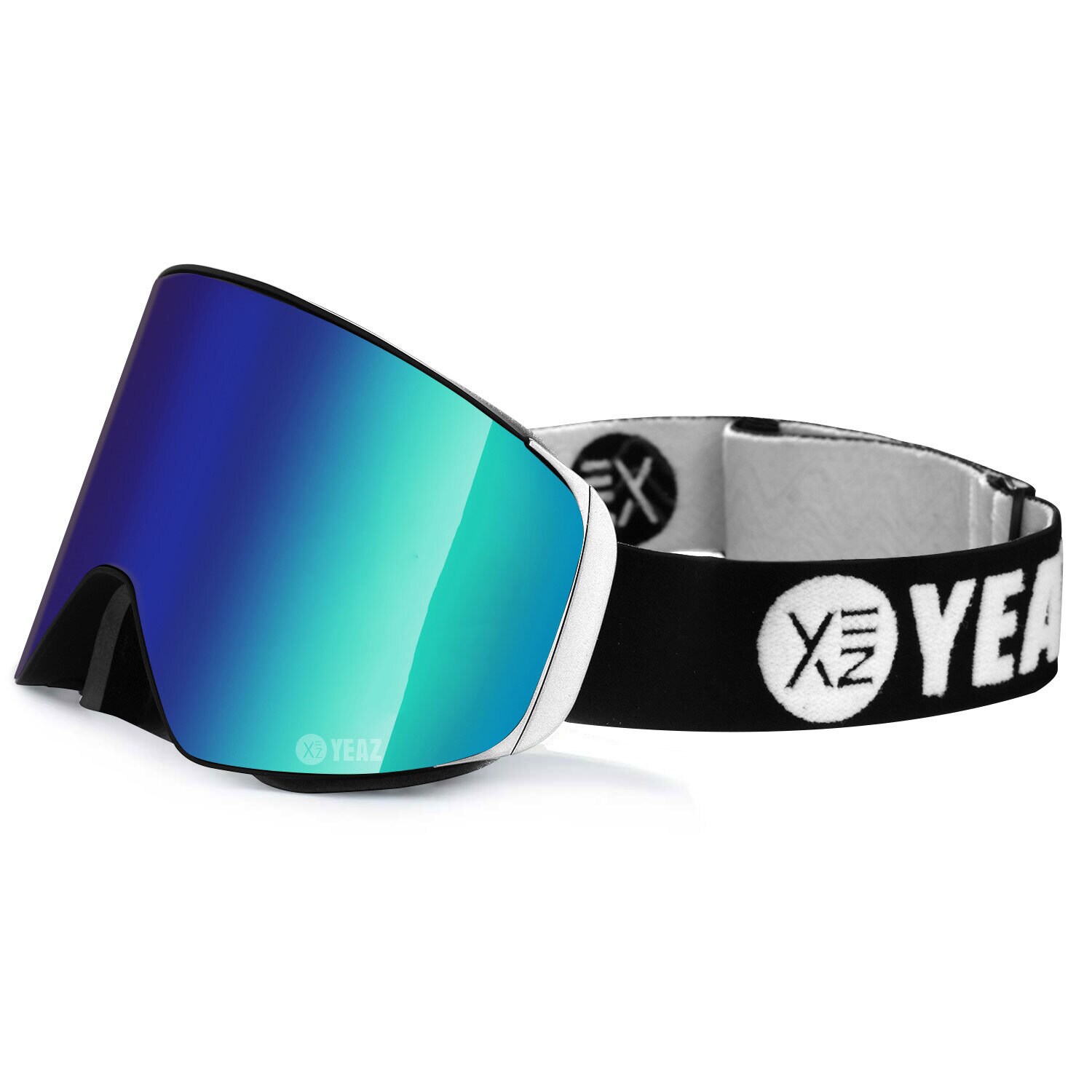 YEAZ Magnet-Ski-Snowboardbrille gr&uuml;n verspiegelt/silber APEX - Bild 1