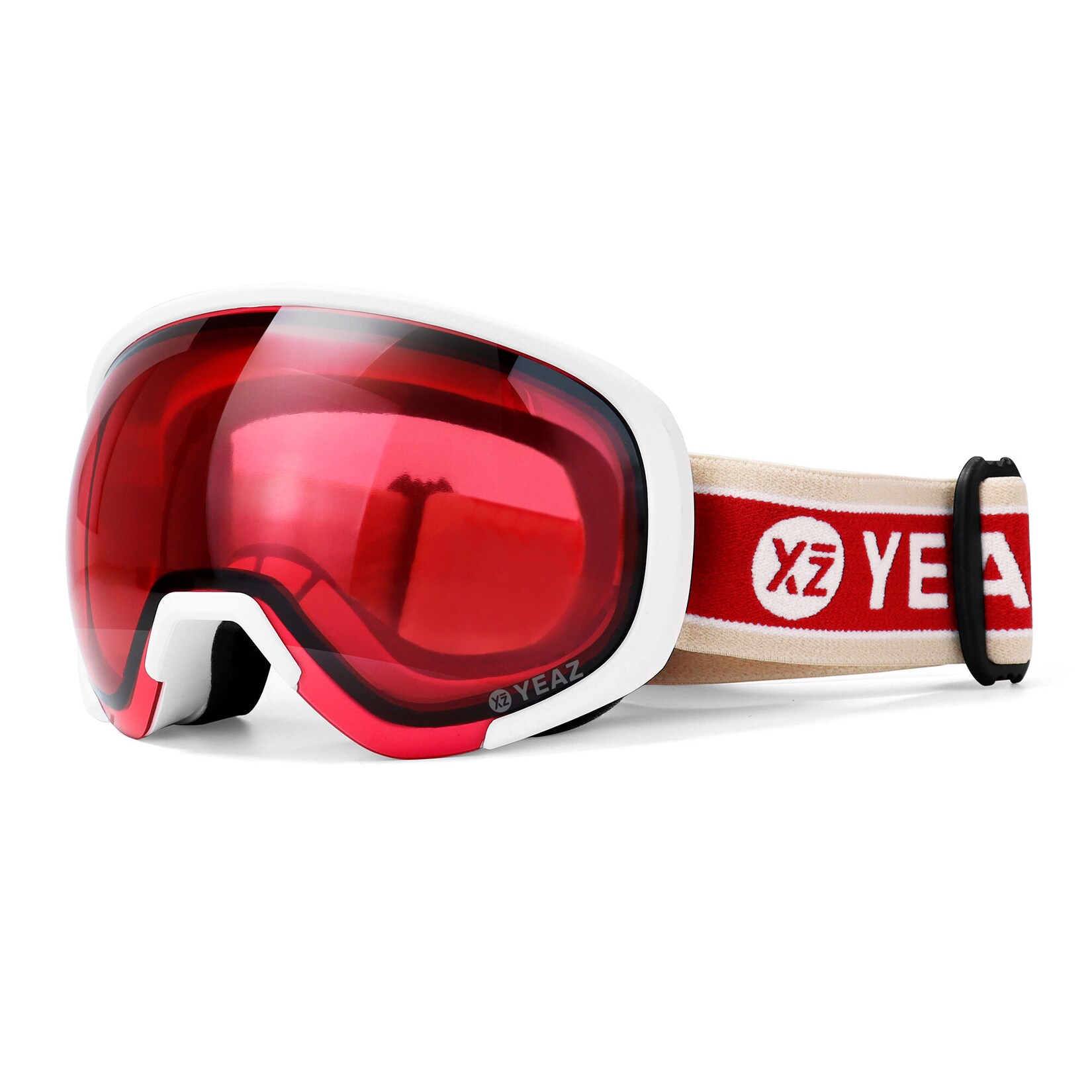 YEAZ Ski- und Snowboard-Brille rot/matt weiß BLACK RUN | 04260695633594
