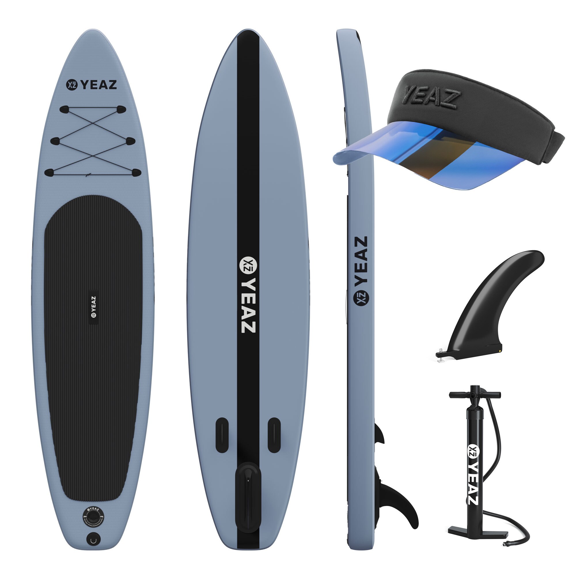 YEAZ Aufblasbares Premium Allround SUP im Riviera-Design mit Sonnenschutz-Visier &ndash; Set f&uuml;r stilvolle Sommerabenteuer SUP Board MARINA EXOTRACE Riviera inkl. ESCAPADE Solar Visor - Bild 1