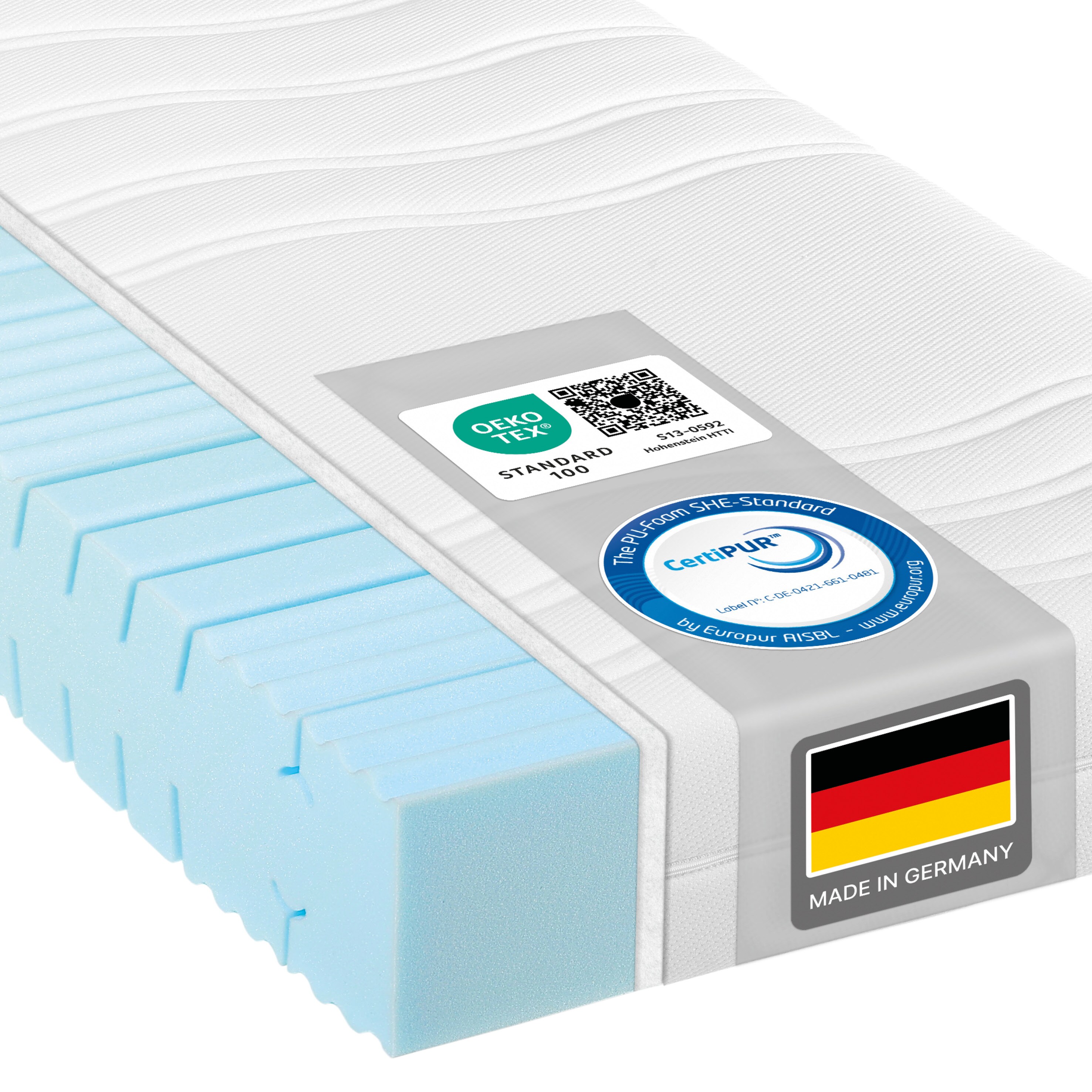 BeCoBeCo High Relax Kaltschaummatratze 21 cm Komforth&ouml;he &ndash; Ergonomische Anpassung, 7 Zonen f&uuml;r optimalen Schlafkomfort, langlebig, schadstoffgepr&uuml;ft, Made in Germany140 x 200 cm - Bild 1