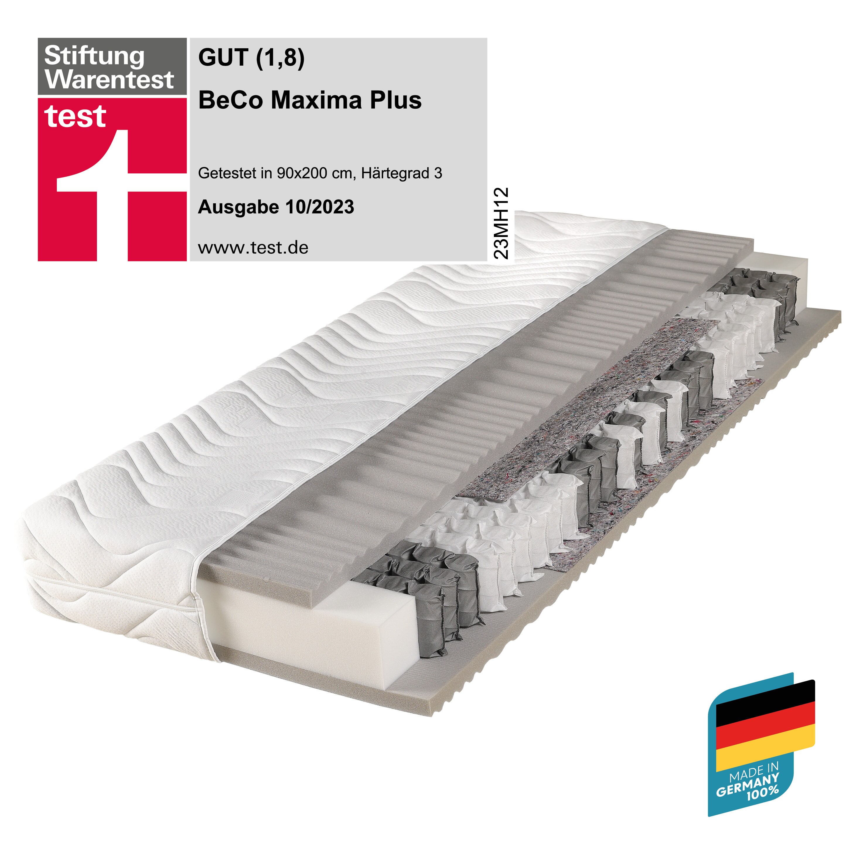 BeCoFederkernmatratze Maxima Plus, Beco, 22 cm hoch90 x 200 cm - Bild 1