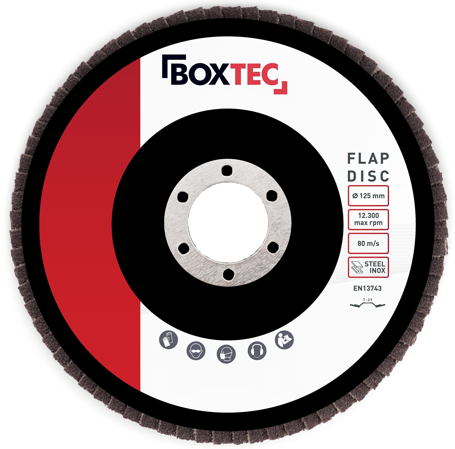 BOXTEC Fächerscheiben BRAUN 125mm Lamellenscheiben für Metall & Holz | 04260765650575