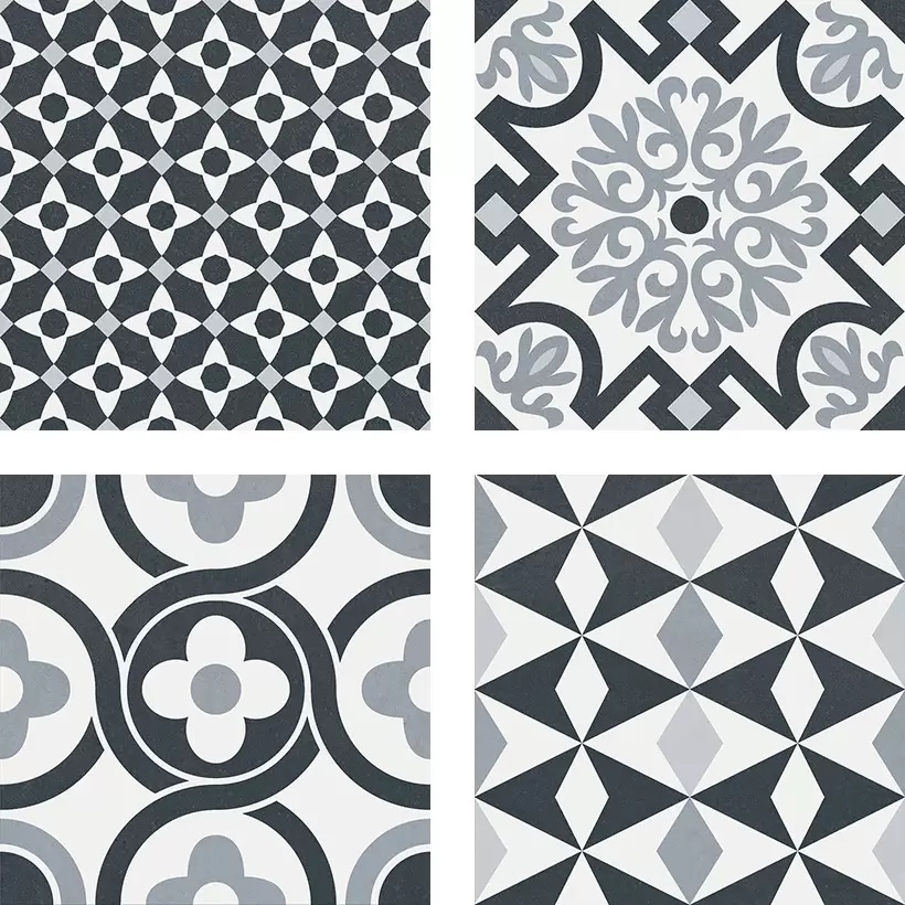 VINTAGE BLACK 16.5 x 16.5 Feinsteinzeug Wand- und Bodenfliese - Bild 1