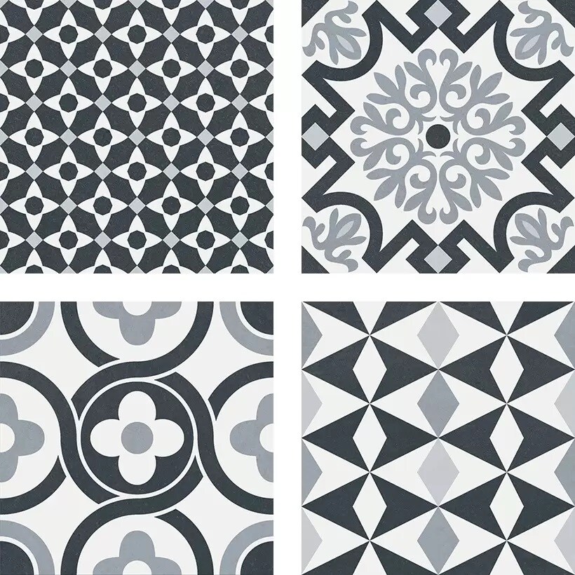 VINTAGE BLACK 16.5 x 16.5 Feinsteinzeug Wand- und Bodenfliese - Bild 1