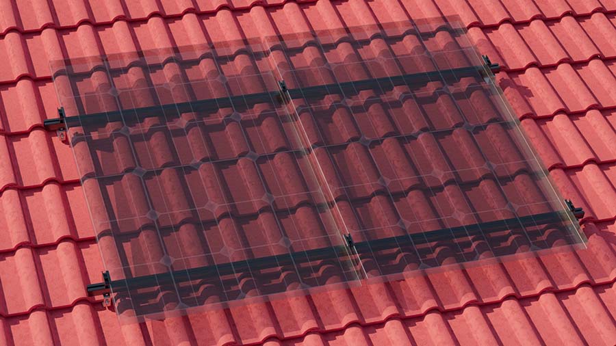 Montageset Limited Edition Black-Profiles f&uuml;r 2 PV-Module Ziegeldach - Bild 1