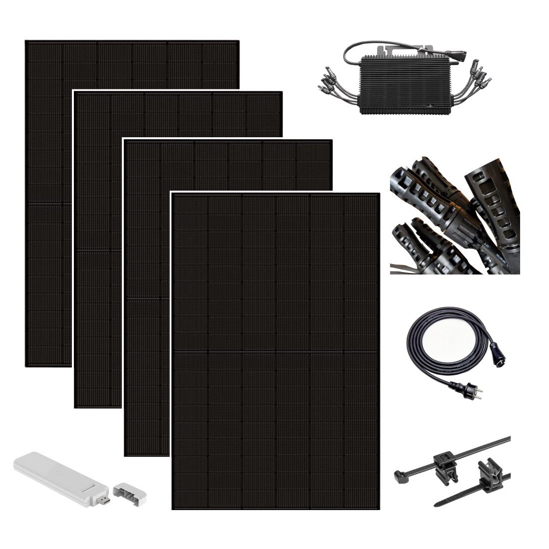 Balkonkraftwerk 1600W mit 4 PV Modulen Jolywood und Hoymiles | 04262411897570