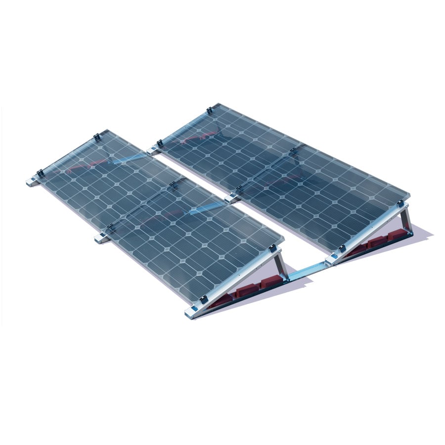 Flachdach-Aufst&auml;nderung &ndash; &bdquo;Flat-Flex&ldquo;-Set &ndash; f&uuml;r 2 x 2 PV-Module (hintereinander) - Bild 1