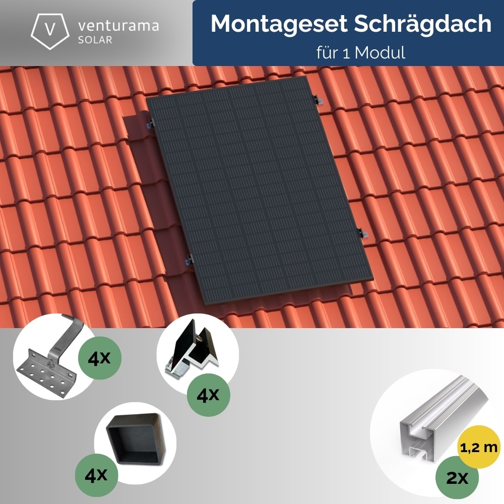 Montageset PremiumLine Schr&auml;gdach f&uuml;r 1 Modul - Bild 1
