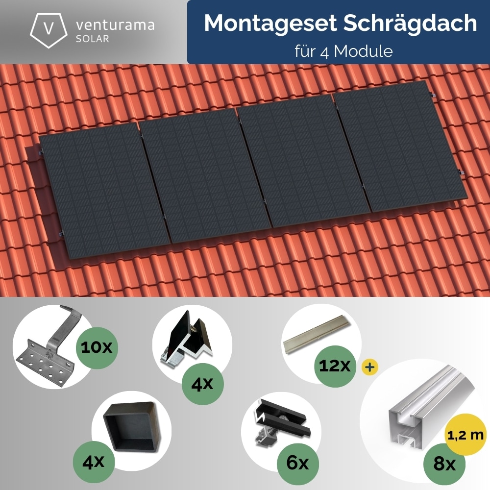 Montageset PremiumLine Schr&auml;gdach f&uuml;r 4 Module - Bild 1