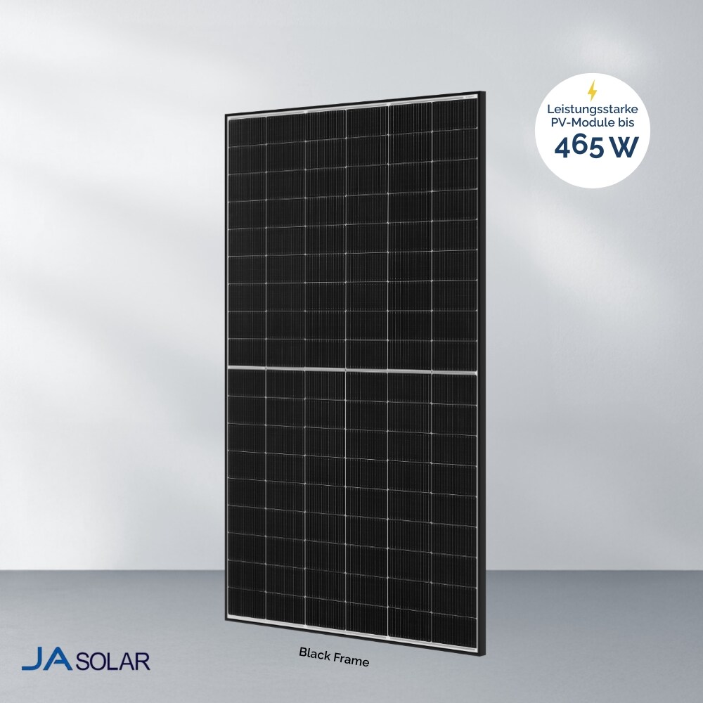 JA Solar 465W bifazial Glas-Glas JAM54D40 LB Black Frame Solarmodul | 04262539174126
