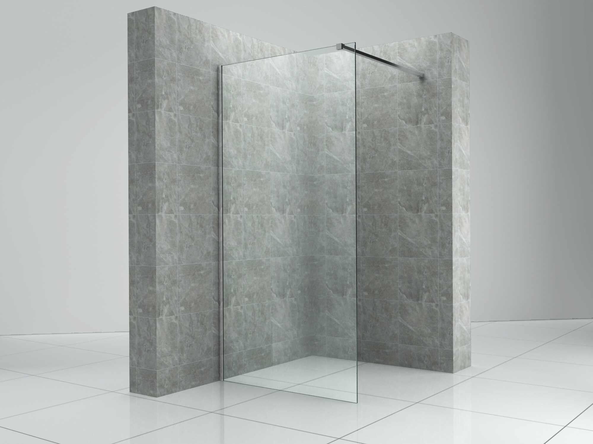 Fa-Bausysteme Walk-In Glasdusche Klarglas Halterung: Chrome 700 mm - Bild 1