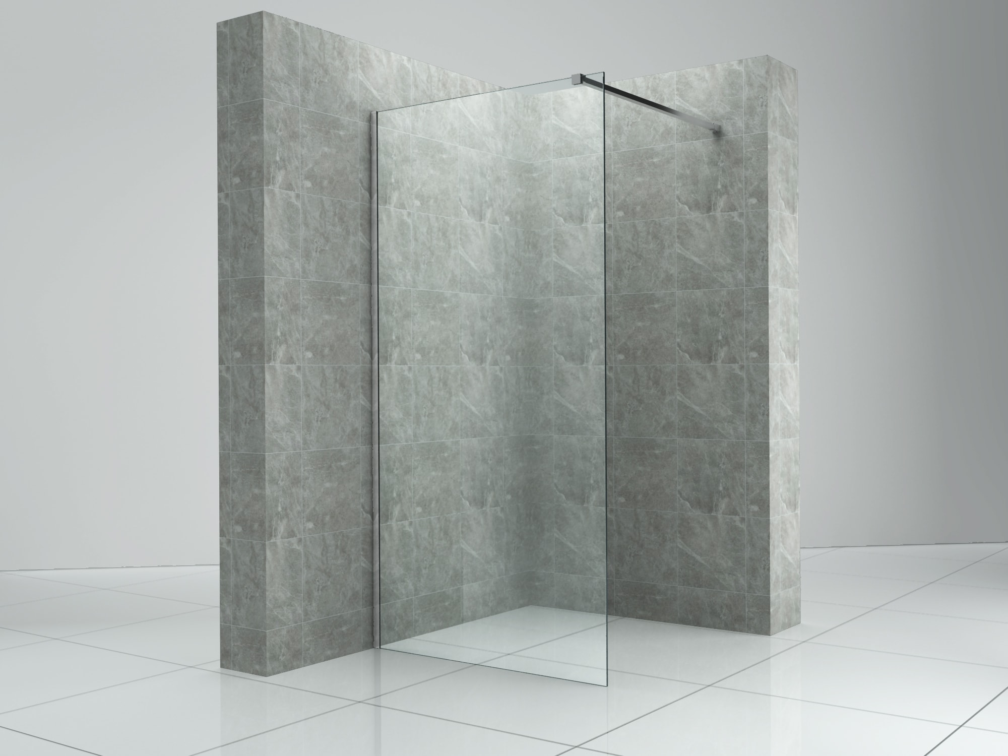 Fa-Bausysteme Walk-In Glasdusche Klarglas Halterung: Chrome 800 mm - Bild 1