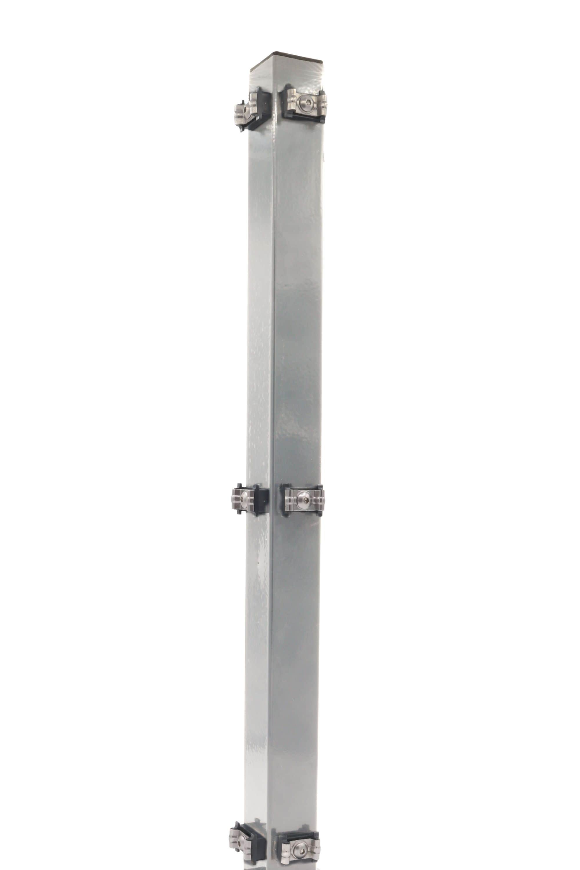 Fa-Bausysteme Eckzaunpfosten Feuerverzinkt Klemmpl&auml;ttchen H&ouml;he: 630 mm - Bild 1