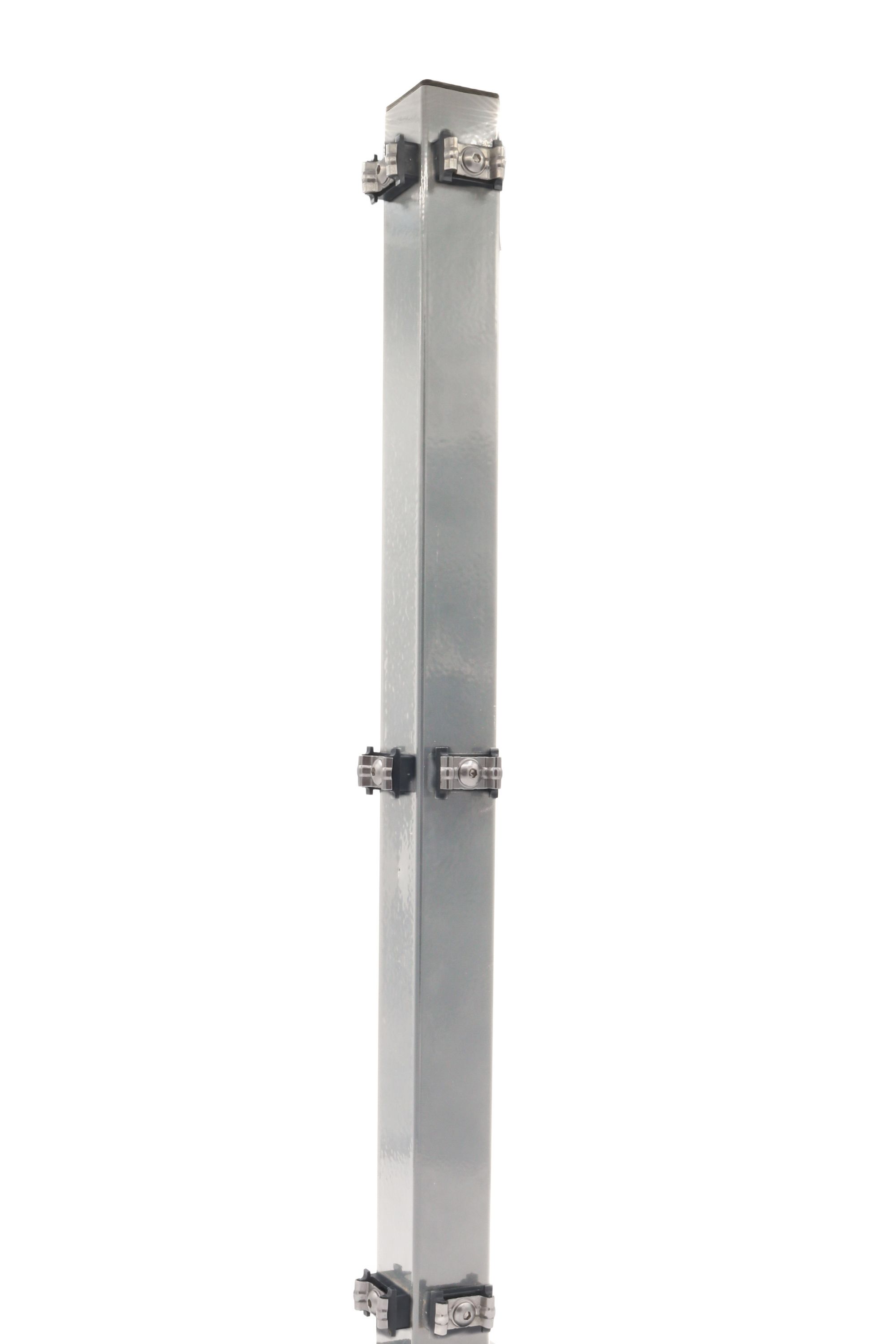 Fa-Bausysteme Eckzaunpfosten Feuerverzinkt Klemmpl&auml;ttchen H&ouml;he: 630 mm - Bild 1