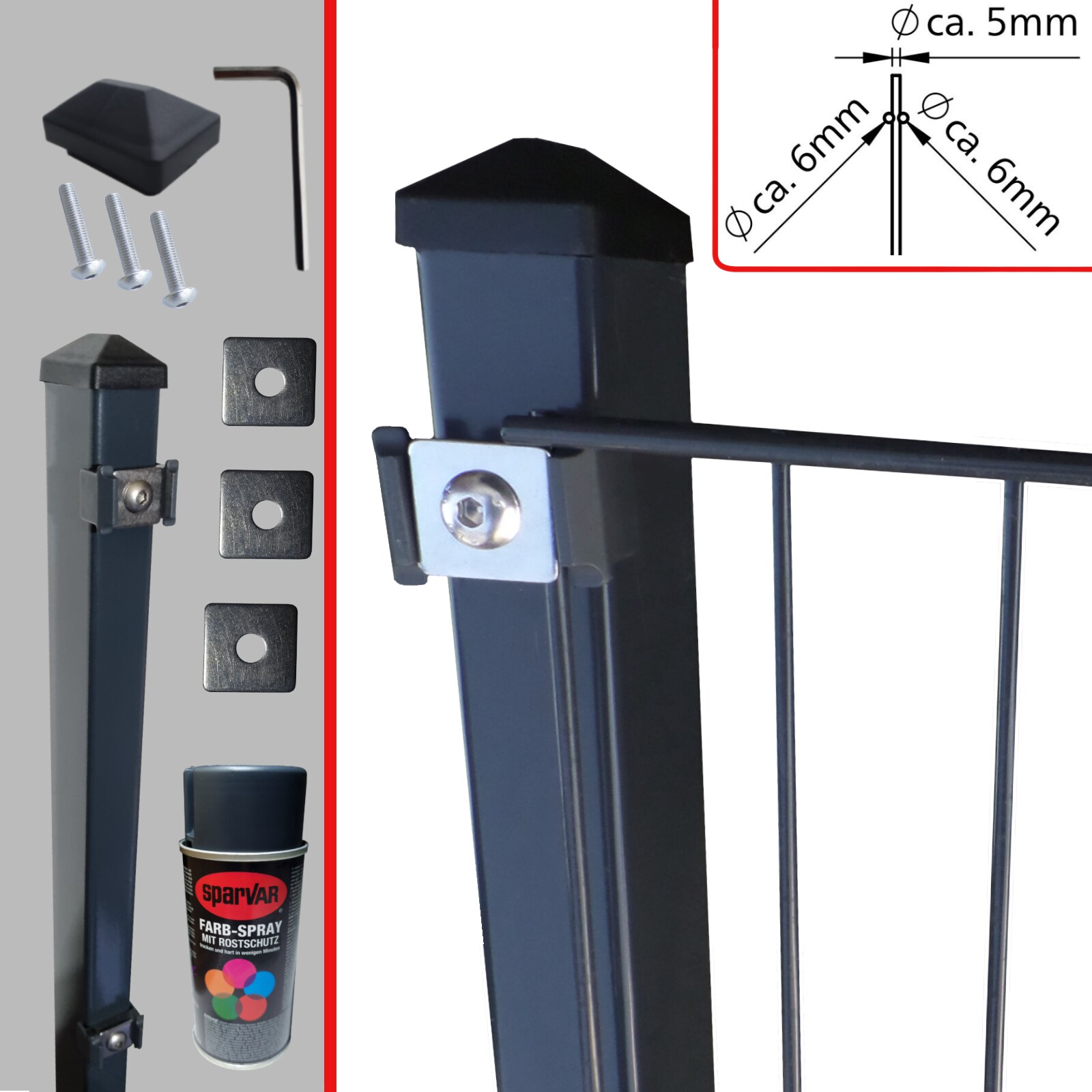 Fa-Bausysteme Doppelstabzaun Anthrazit  6-5-6 Pl&auml;ttchen 1030 mm 30 m - Bild 1