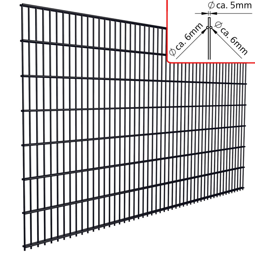 Fa-Bausysteme Doppelstabmatte 6/5/6 Moosgr&uuml;n H&ouml;he: 1230 mm - Bild 1