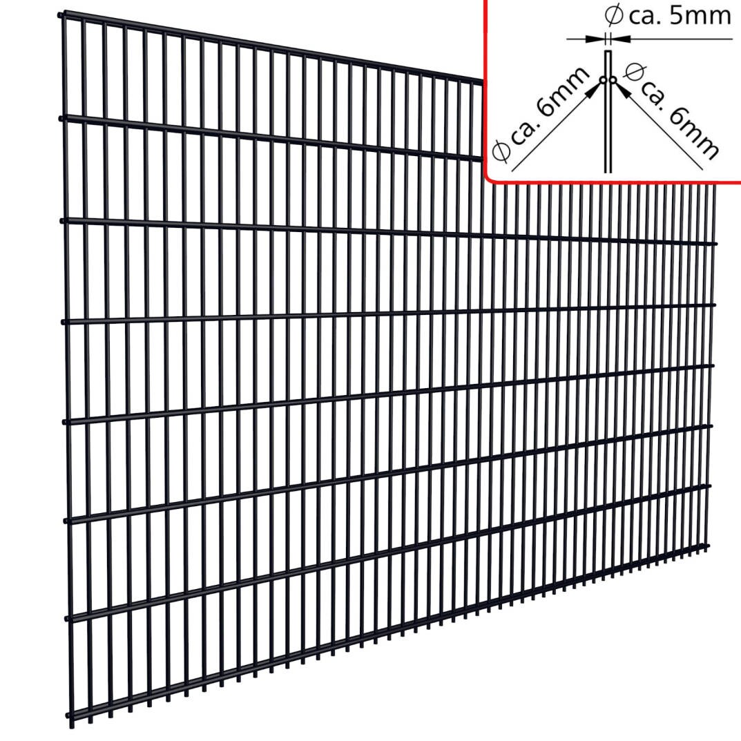 Fa-Bausysteme Doppelstabmatte 6/5/6 Moosgrün Höhe: 1830 mm