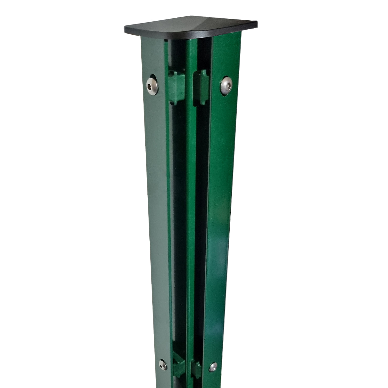 Fa-Bausysteme Eckzaunpfosten Moosgr&uuml;n Abdeckschiene H&ouml;he: 1830 mm - Bild 1