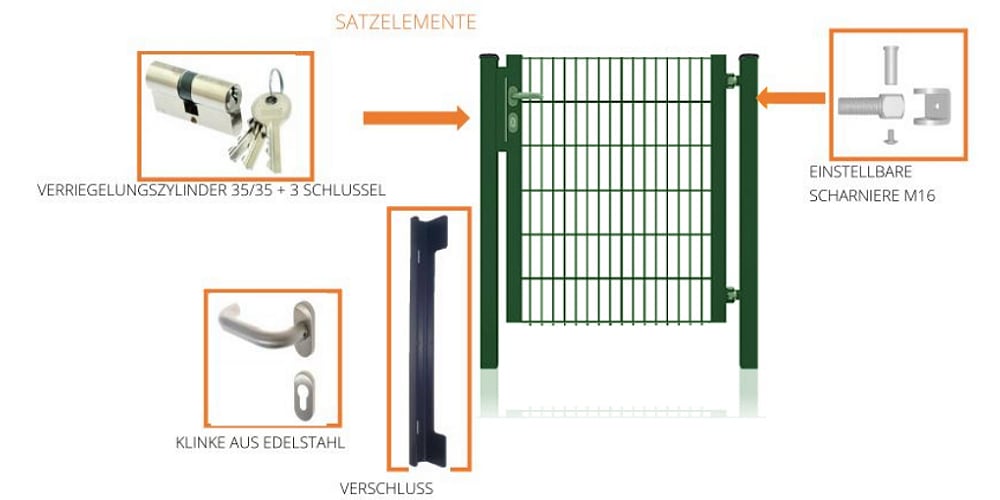 Fa-Bausysteme Gartentor halb Rahmen Moosgr&uuml;n 920 x 1200 mm - Bild 1